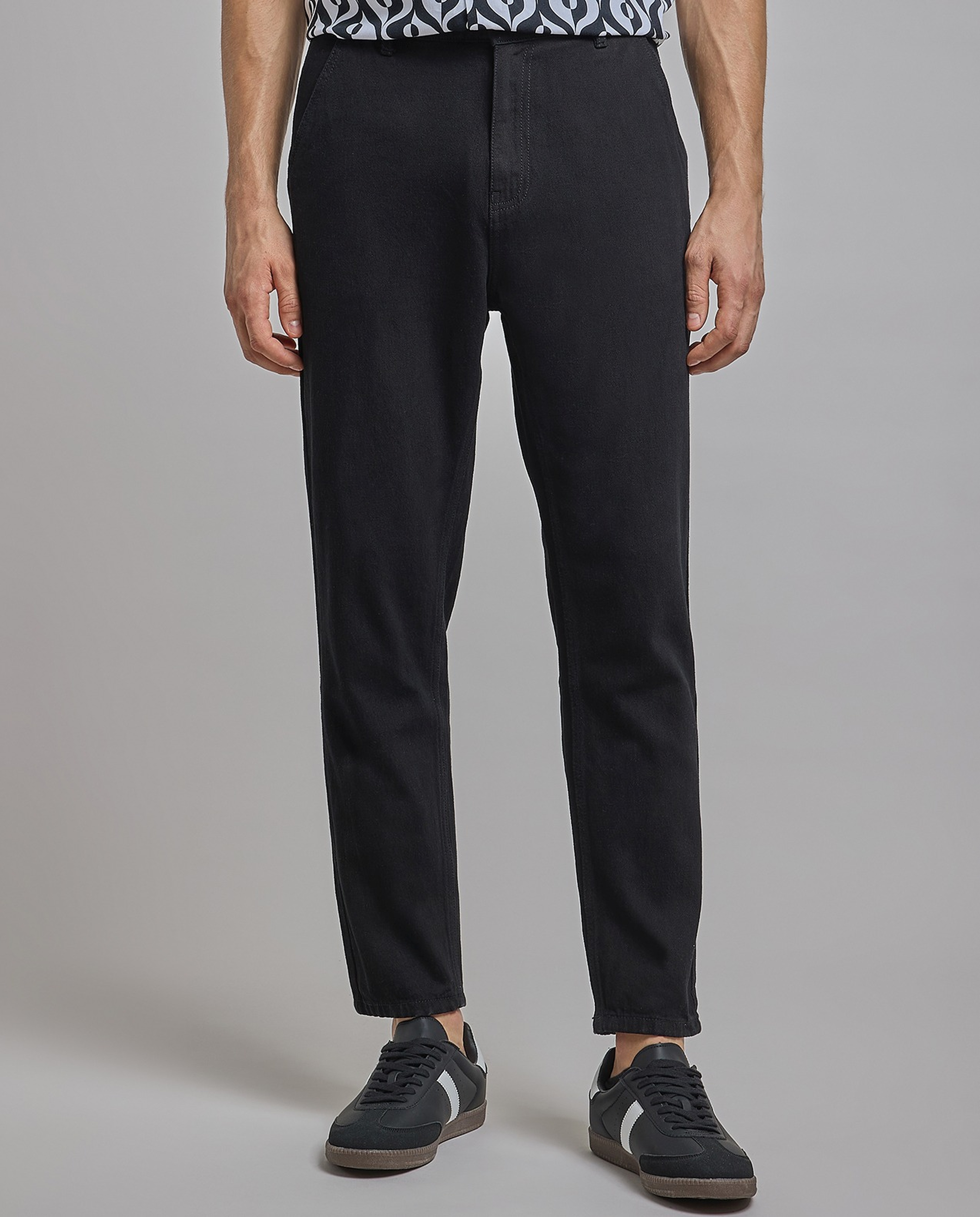 Patterned Shirt with Revere Collar and Short Sleeves