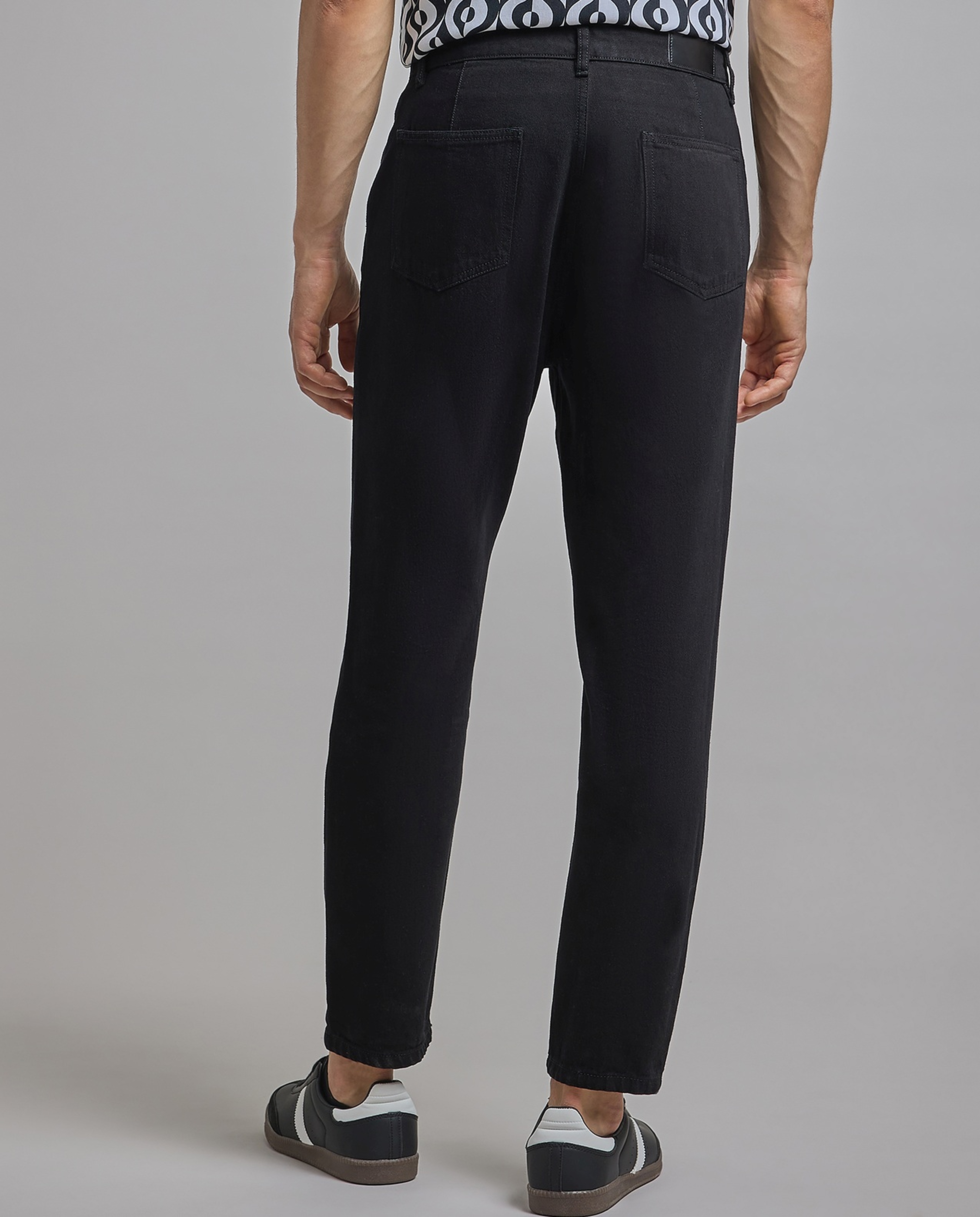 Patterned Shirt with Revere Collar and Short Sleeves