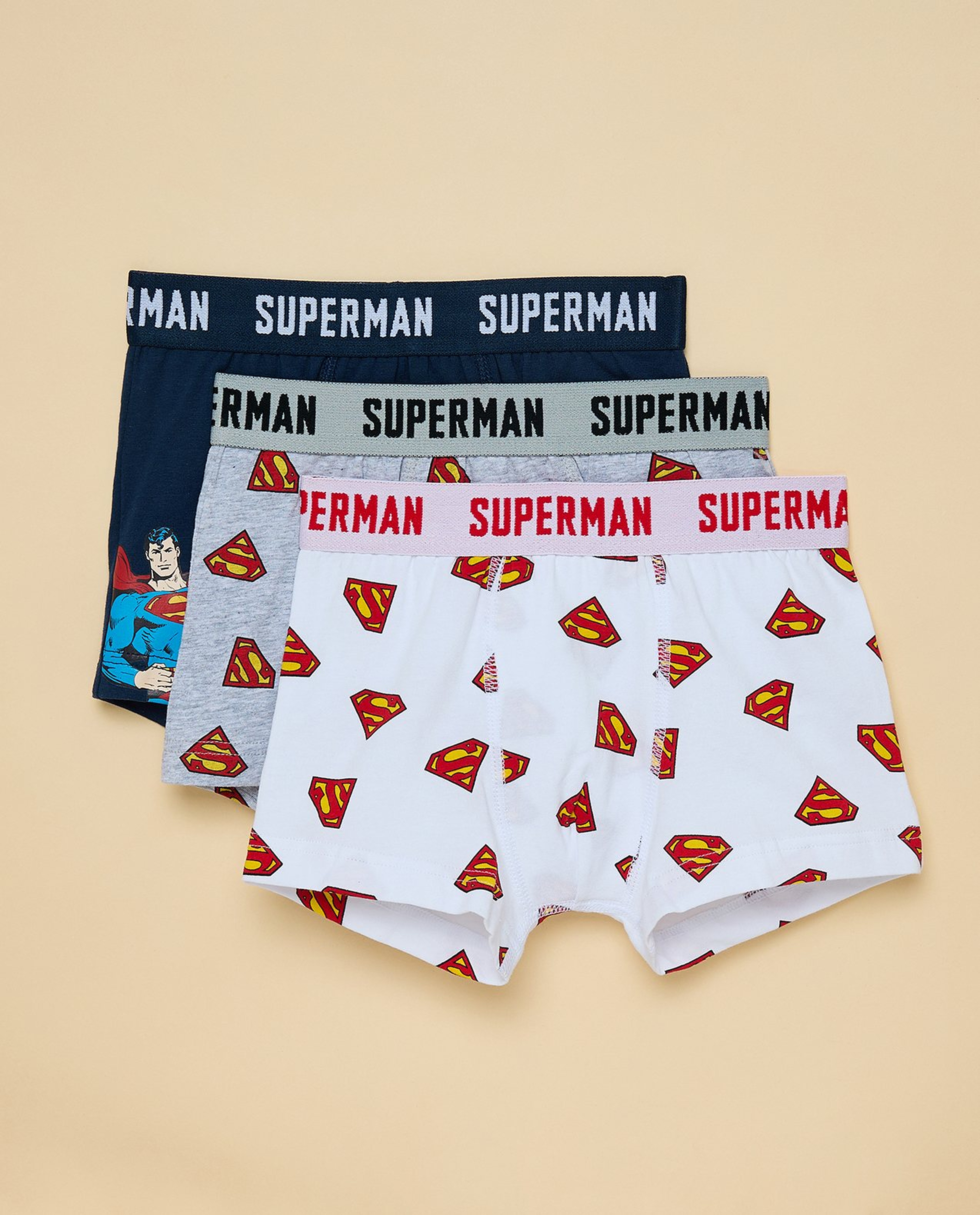 3 Pack Superman Printed Boxers