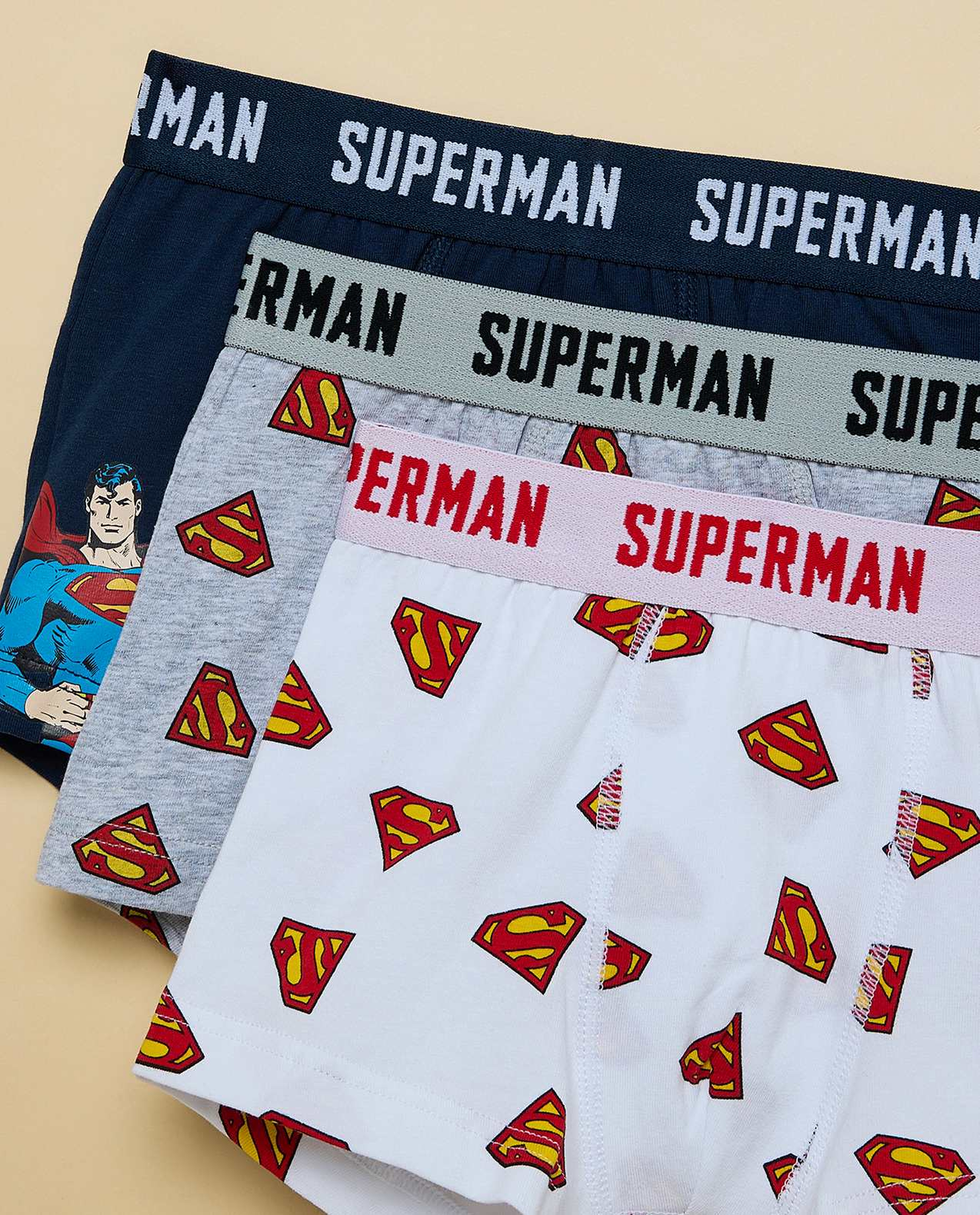 3 Pack Superman Printed Boxers