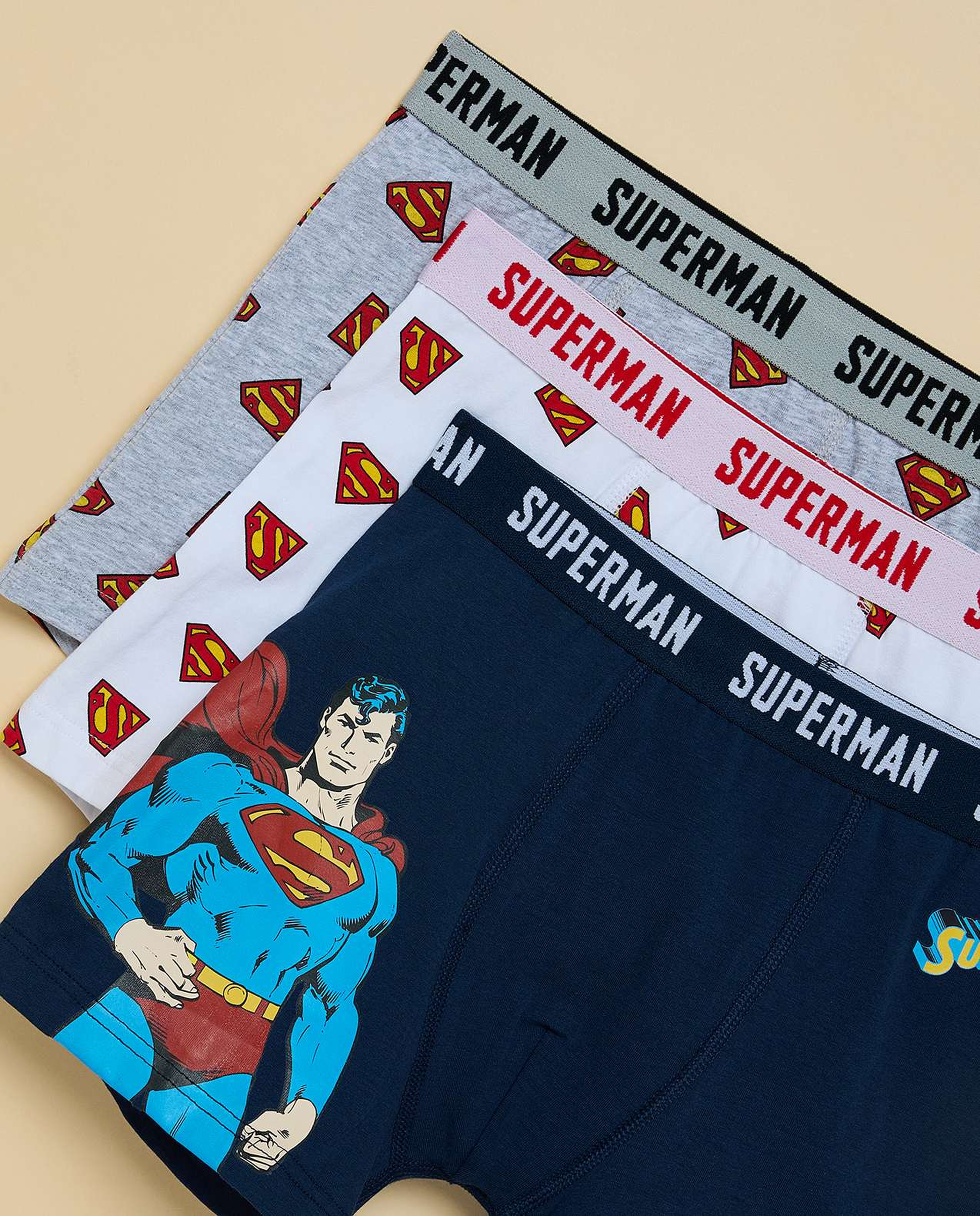 3 Pack Superman Printed Boxers