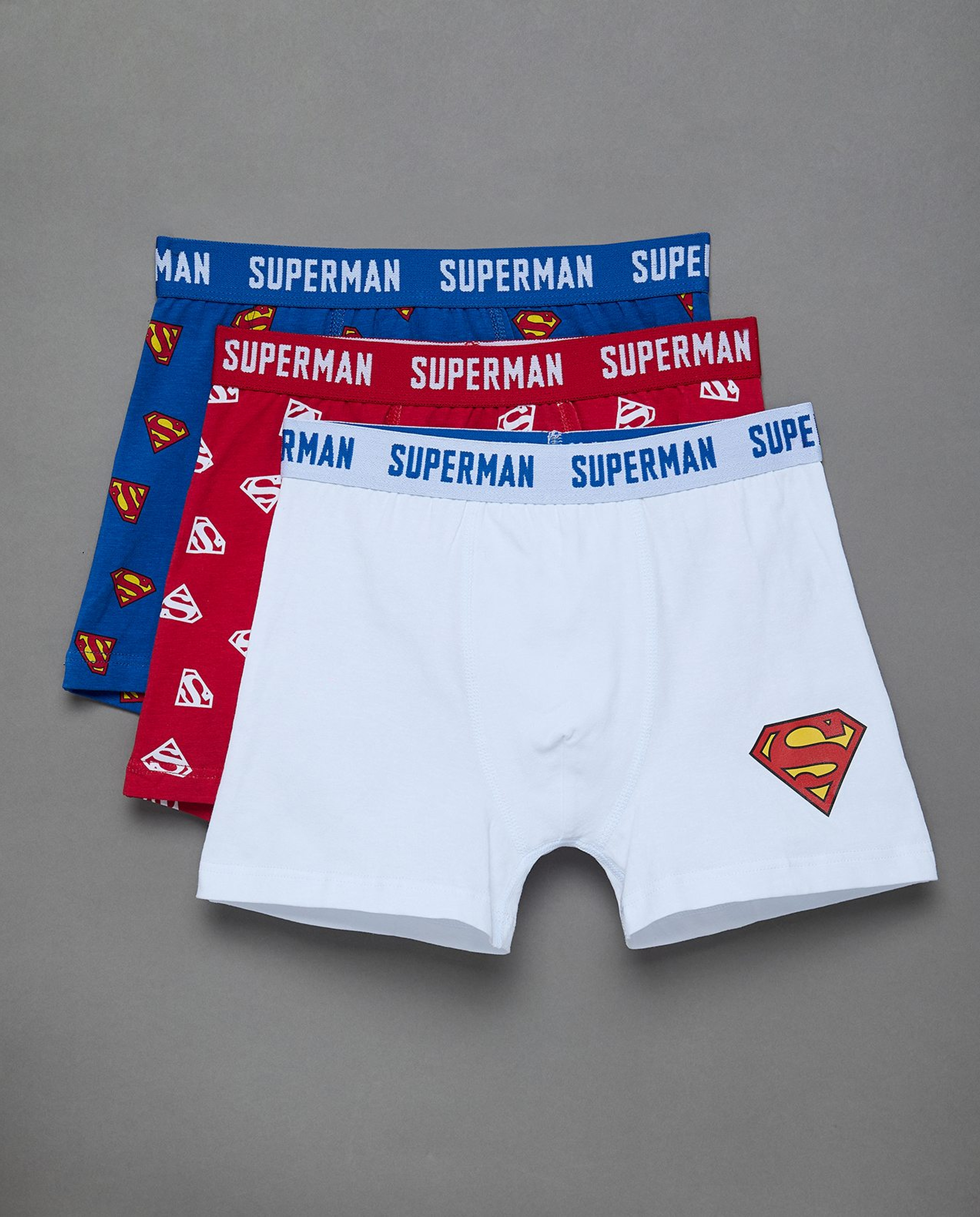 3 Pack Superman Printed Boxers