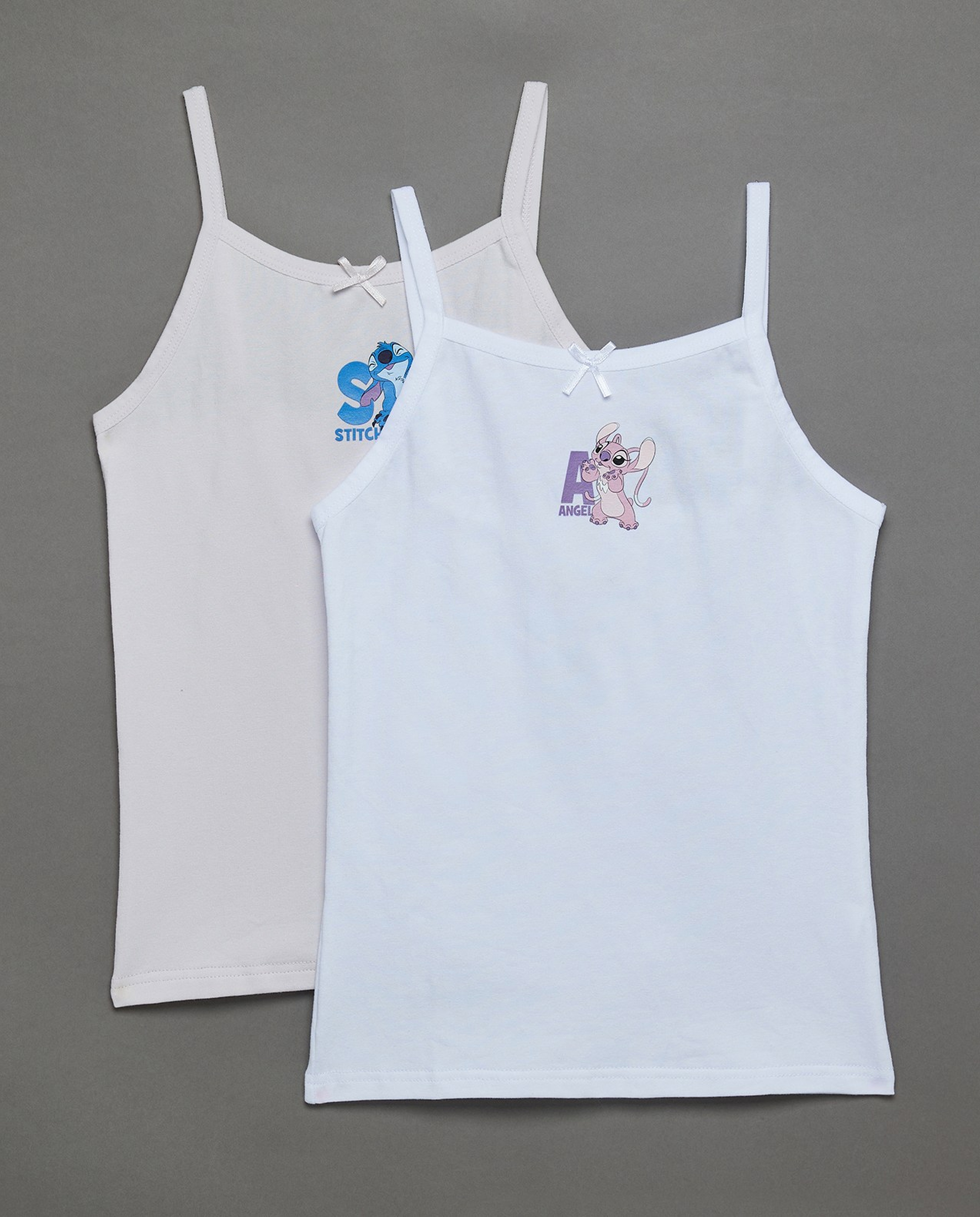 2 Pack Stitch & Angel Print Camisoles