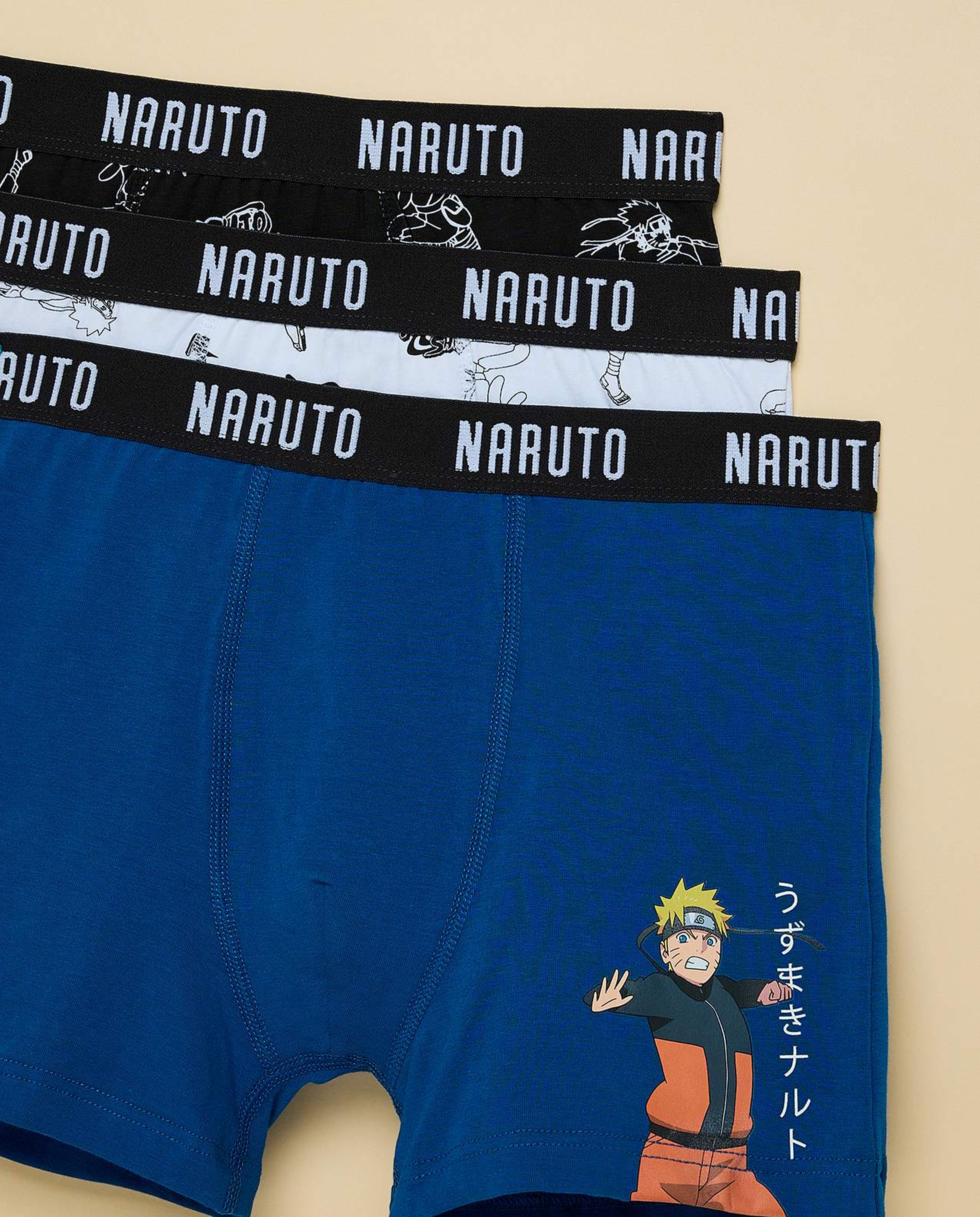 3 Pack Naruto Print Boxers