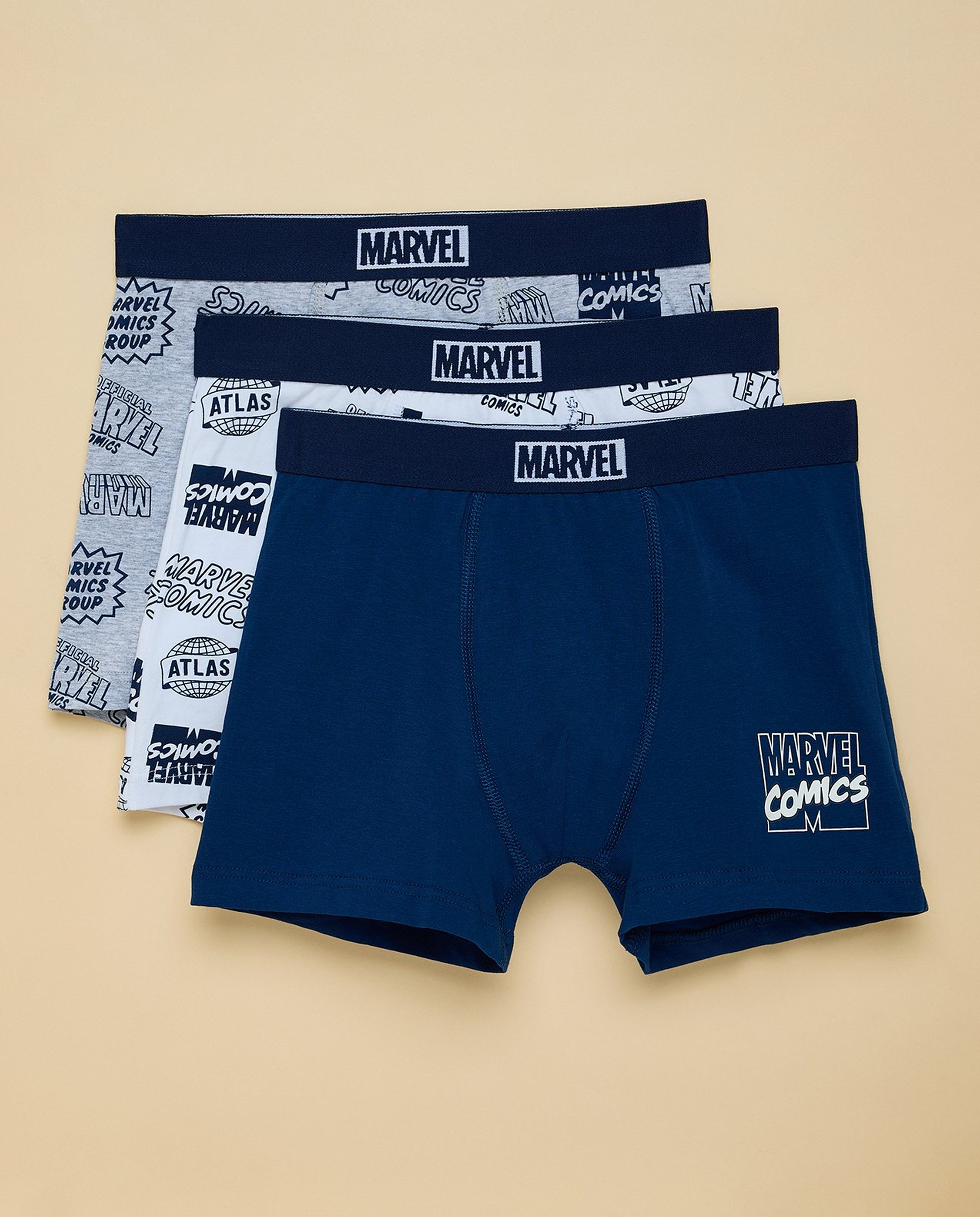 3 Pack Marvel Print Boxers