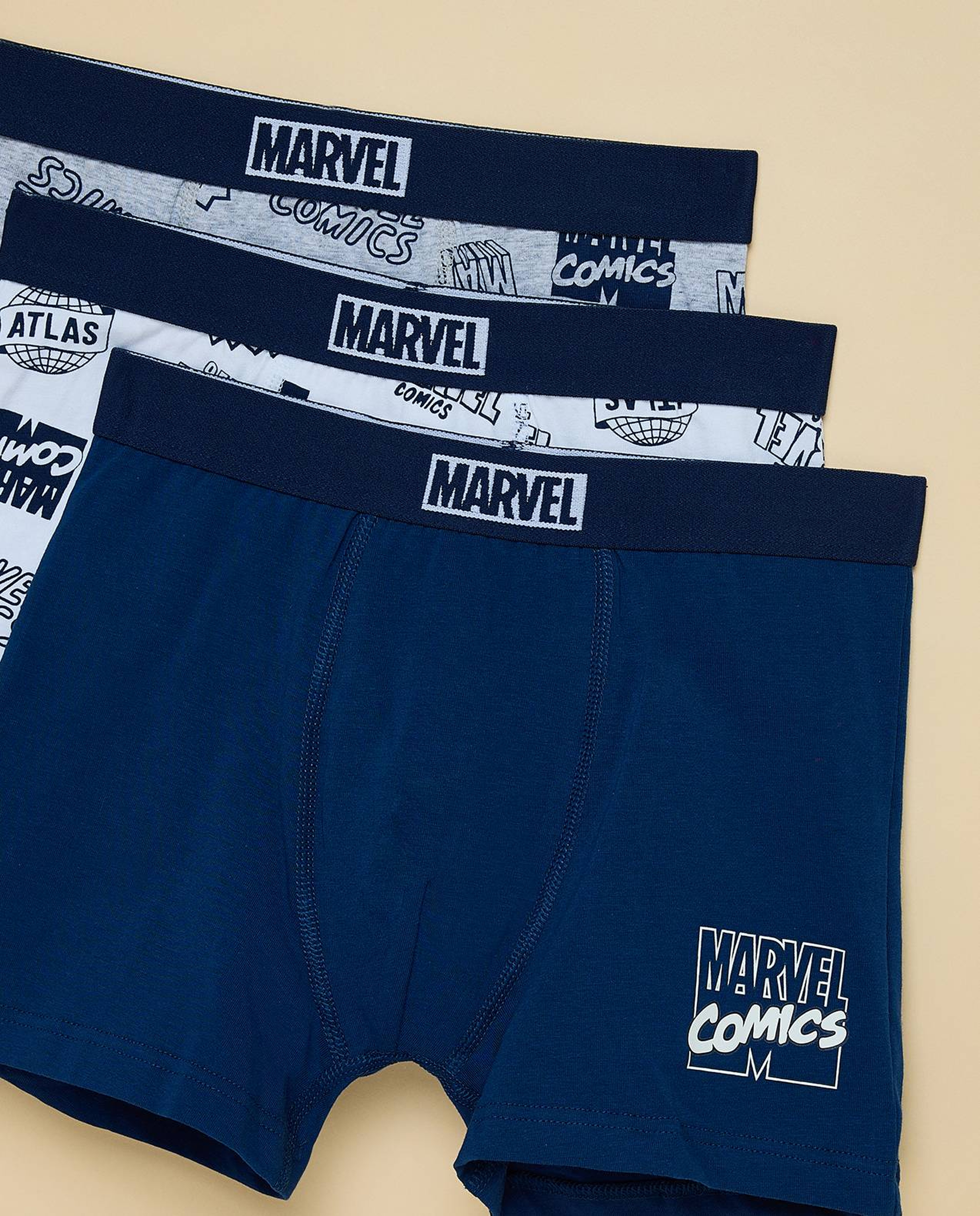 3 Pack Marvel Print Boxers