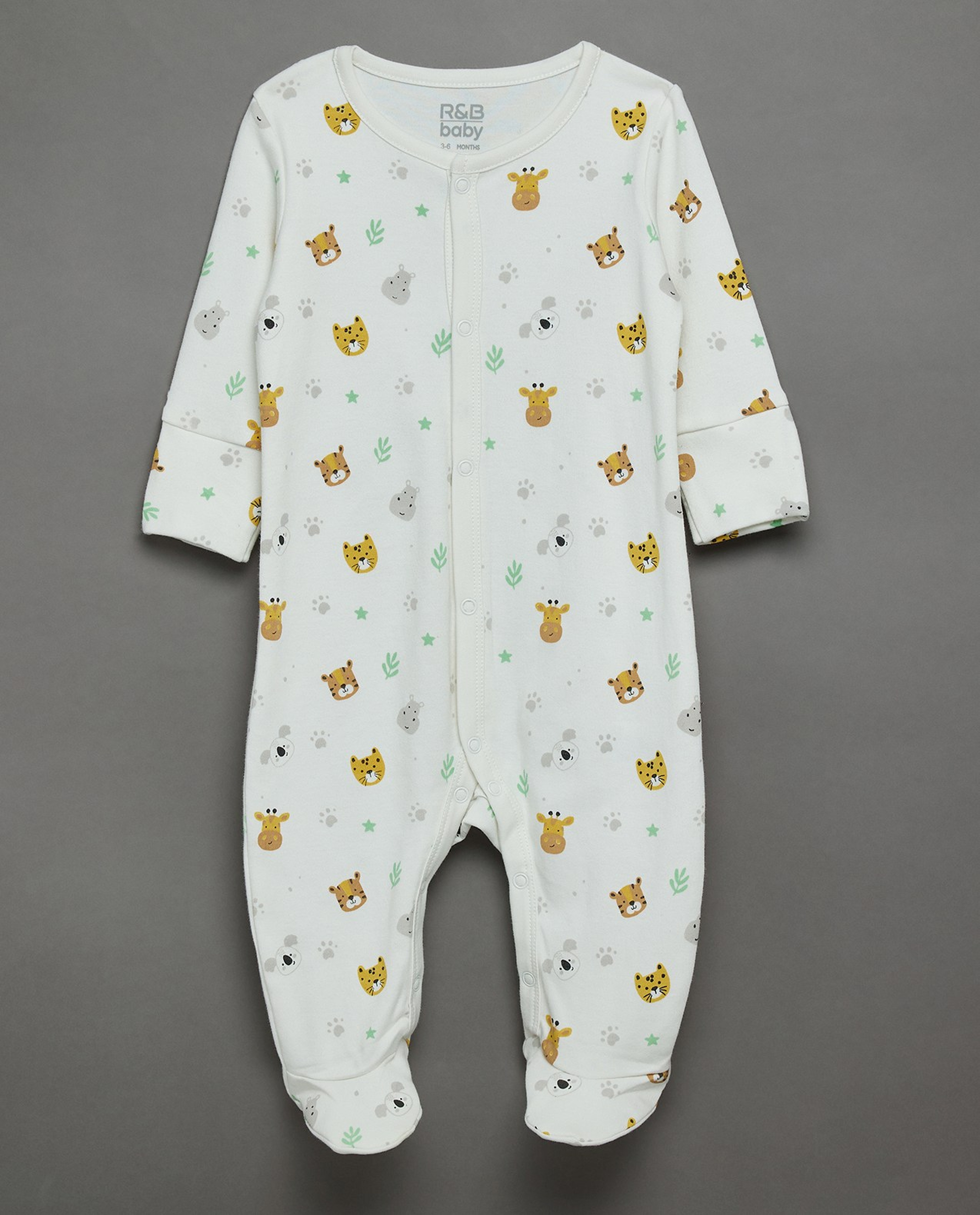 3 Pack Printed Footed Sleepsuits