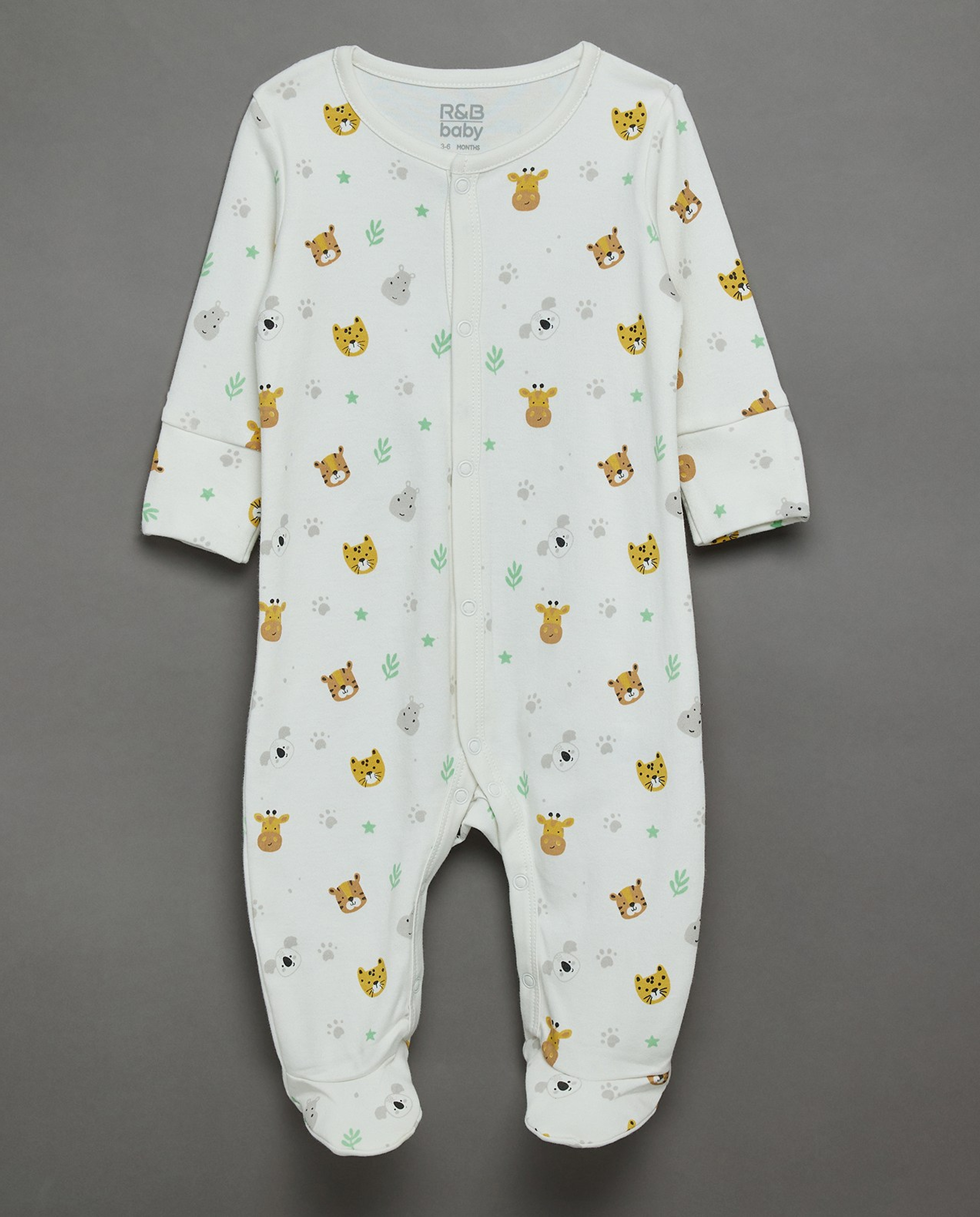 3 Pack Printed Footed Sleepsuits