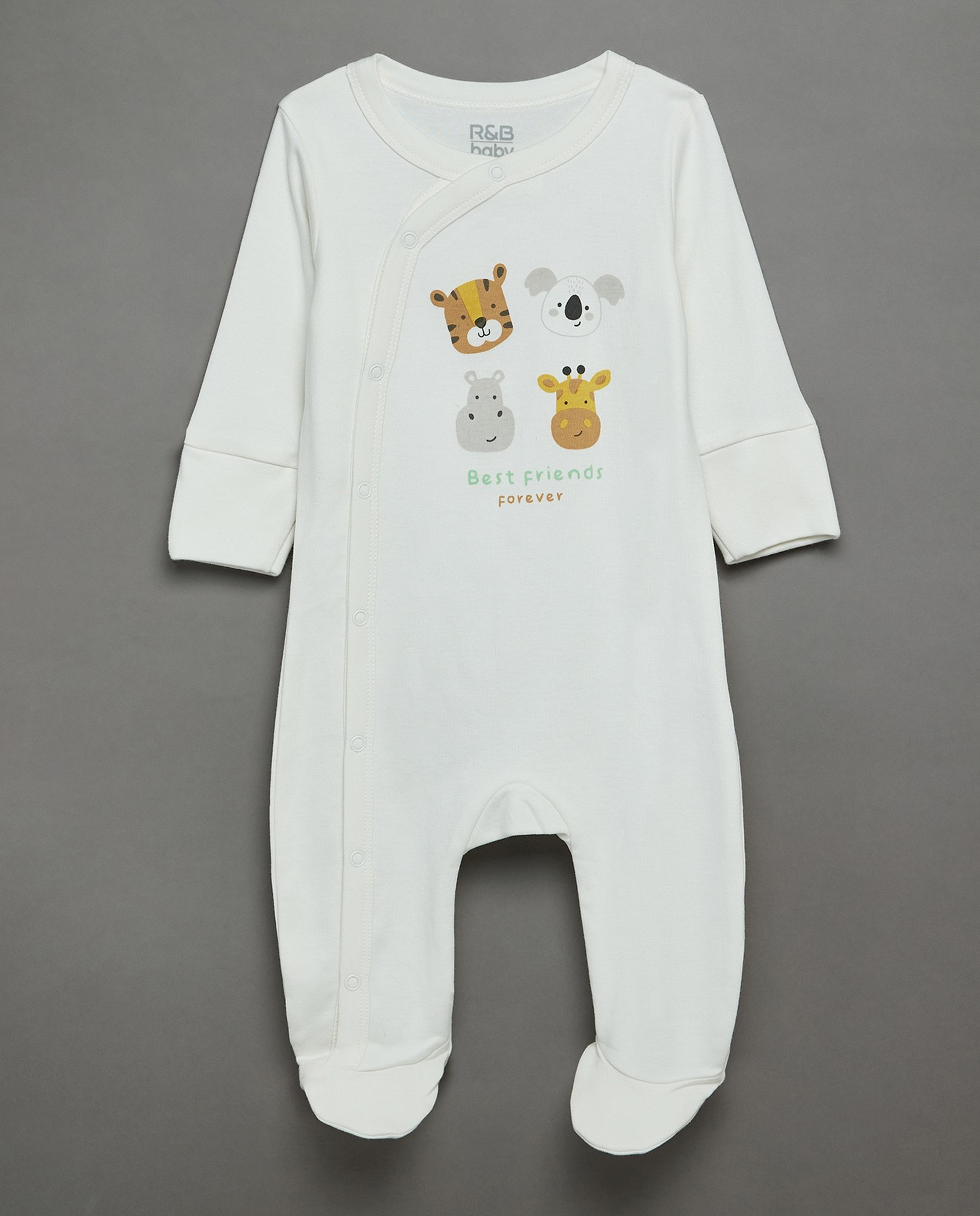 3 Pack Printed Footed Sleepsuits