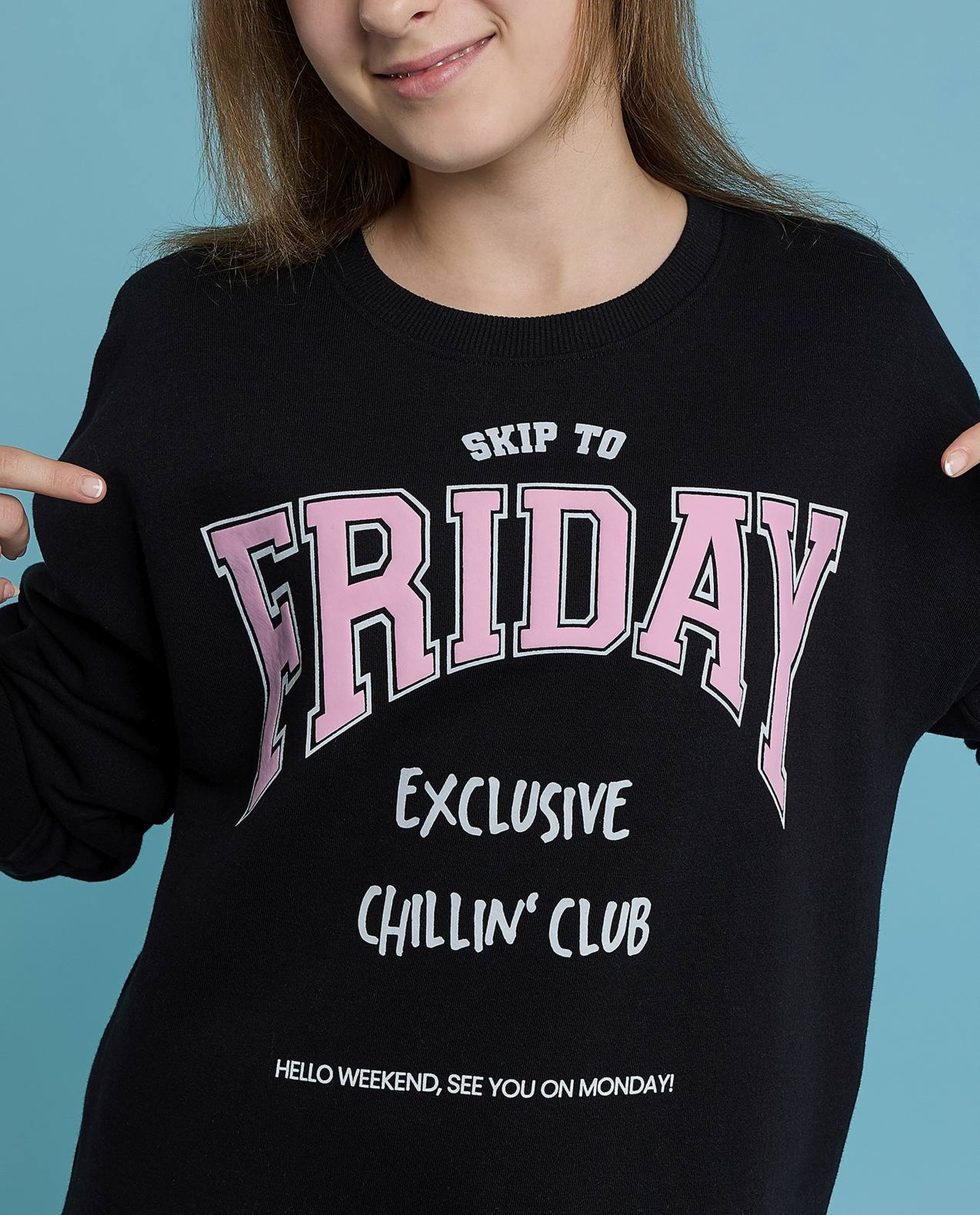 Printed Sweatshirt with Crew Neck and Long Sleeves