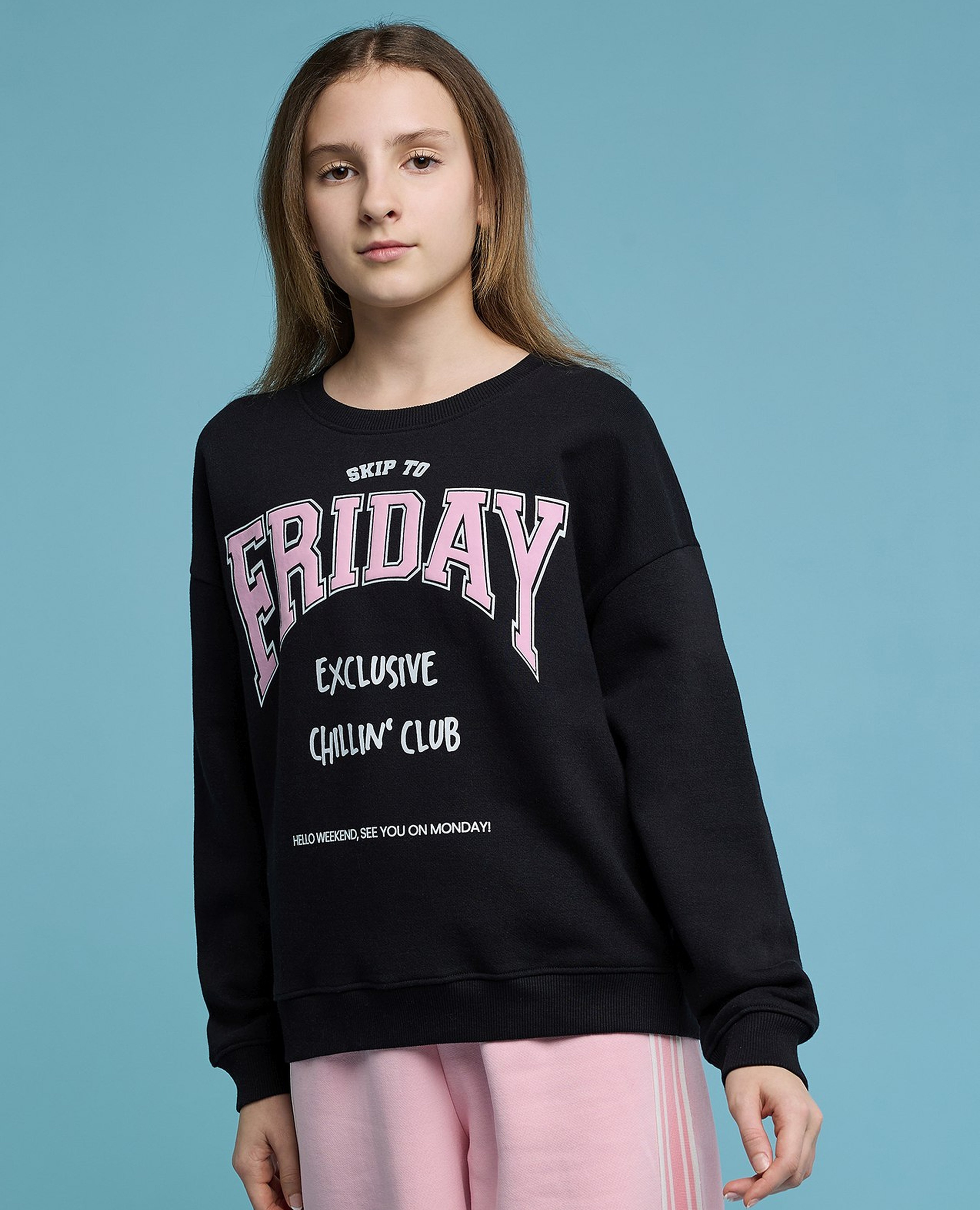 Printed Sweatshirt with Crew Neck and Long Sleeves