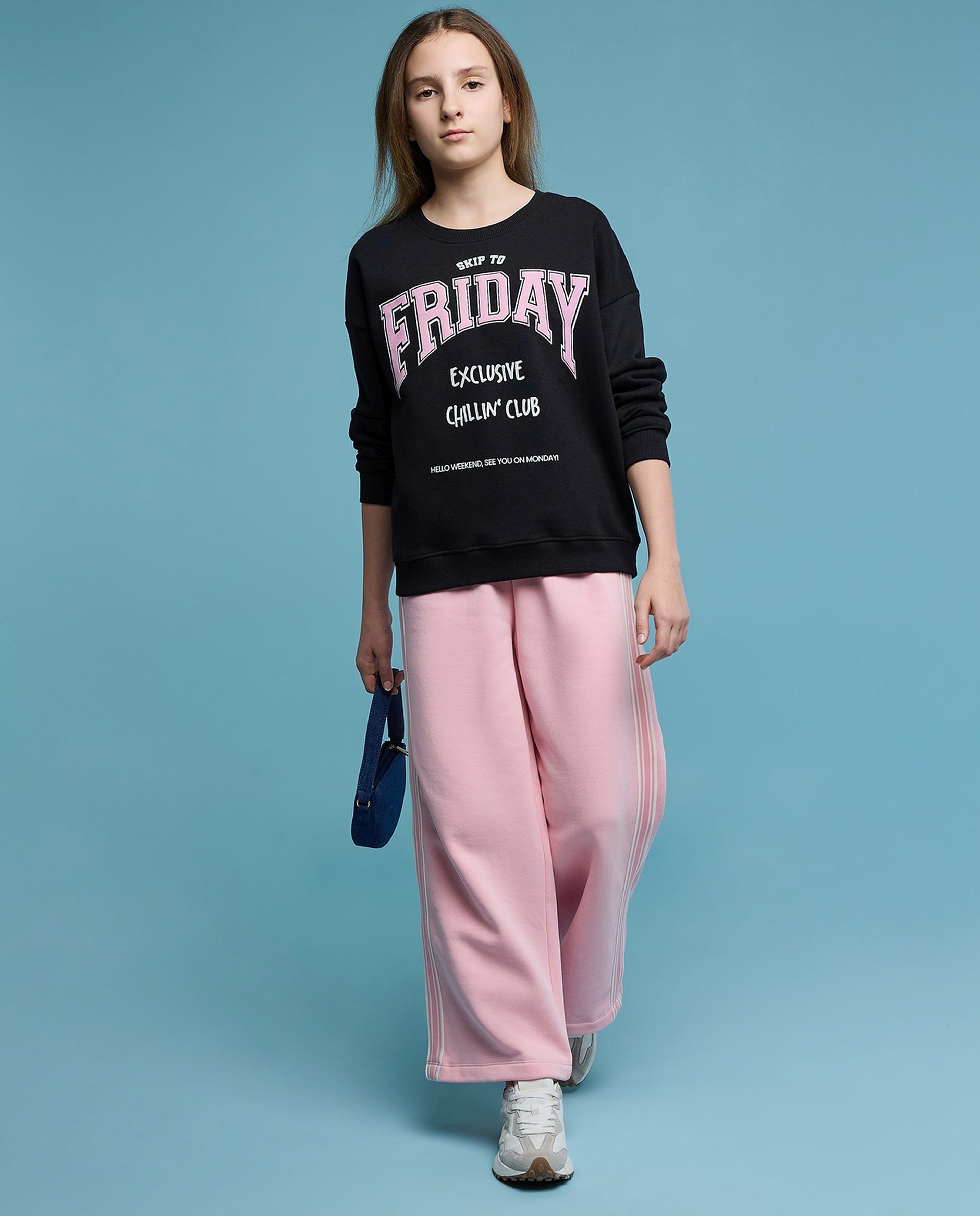 Printed Sweatshirt with Crew Neck and Long Sleeves