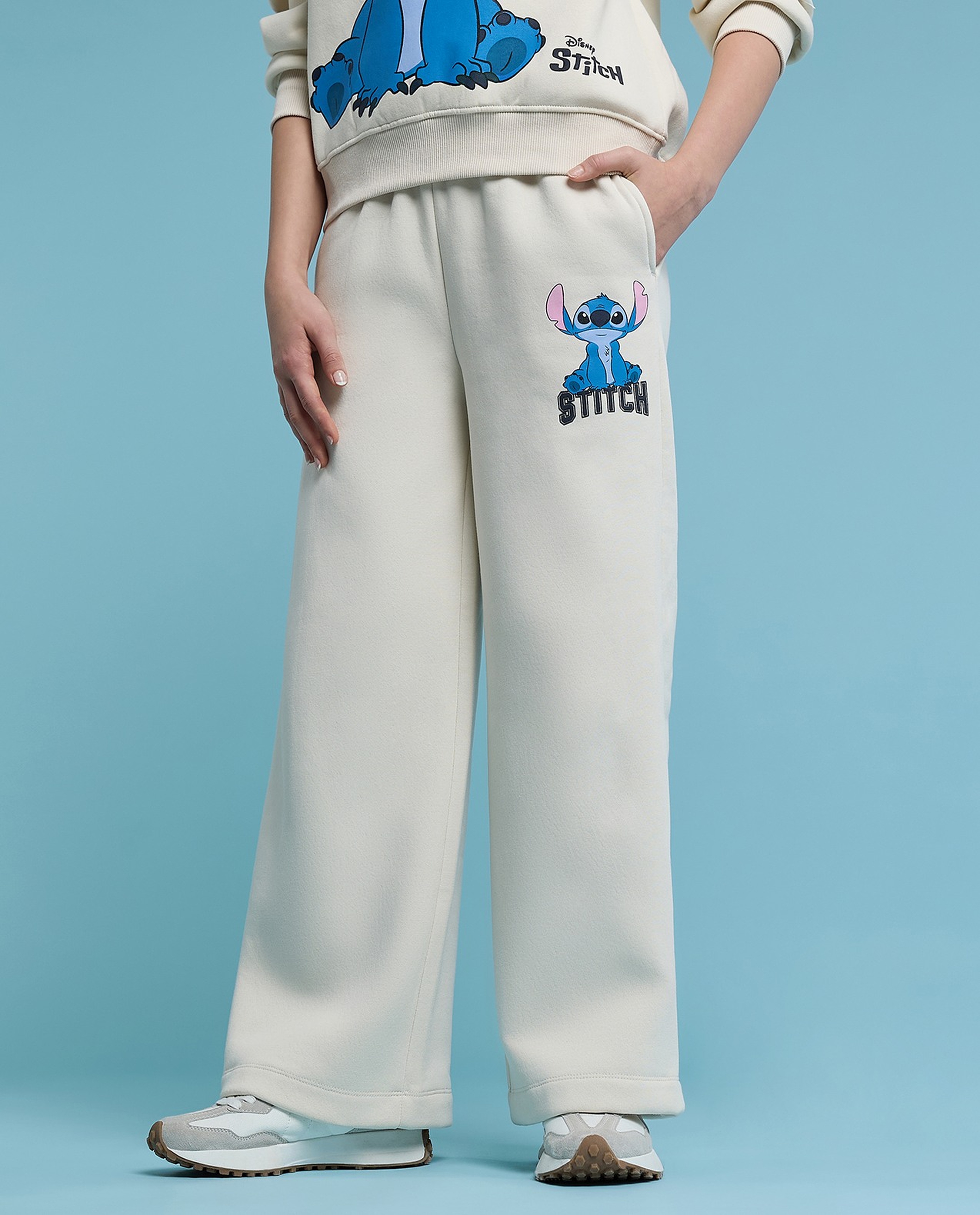 Stitch Printed Hooded Sweatsuit Set