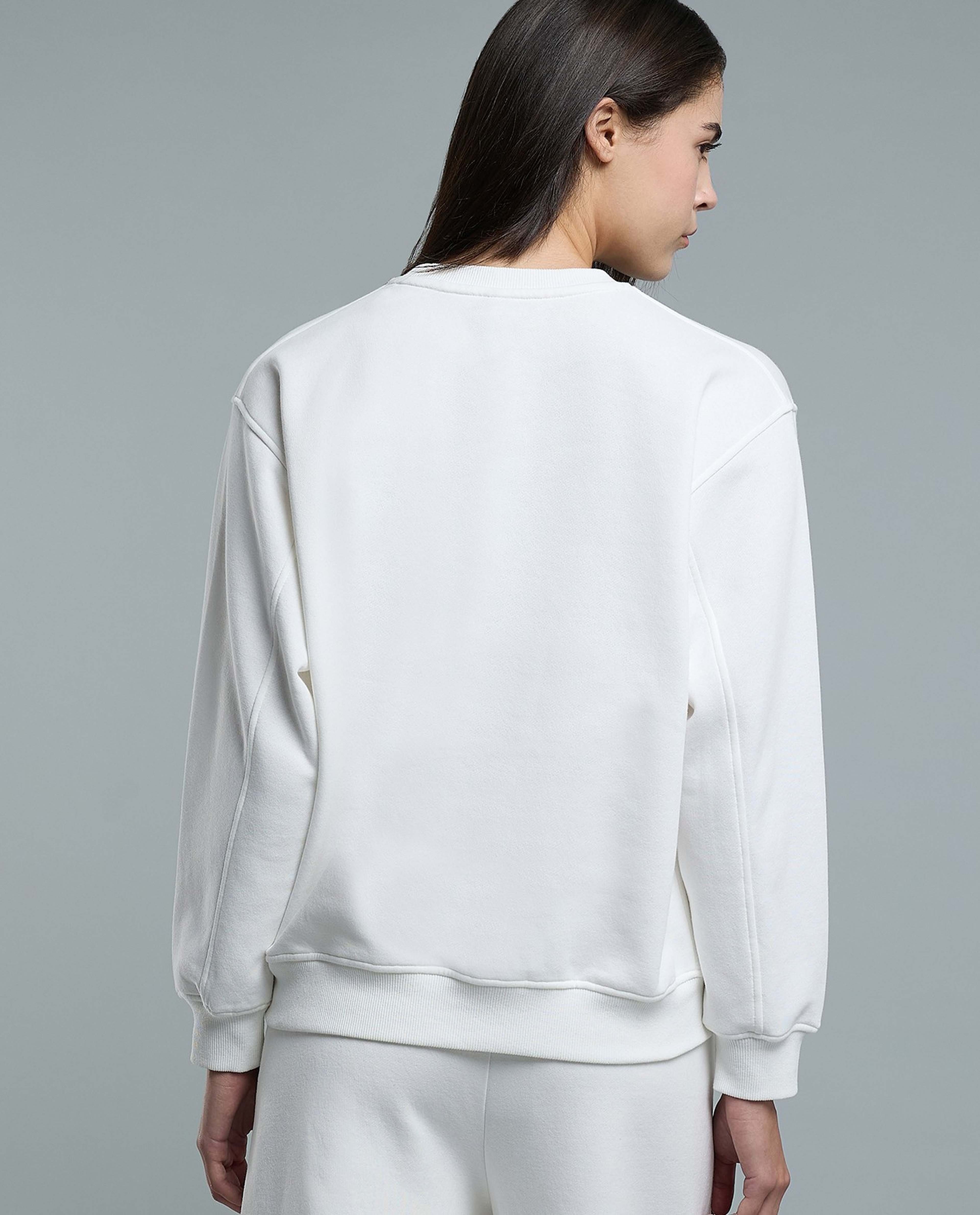 Embroidered Sweatshirt with Crew Neck and Long Sleeves