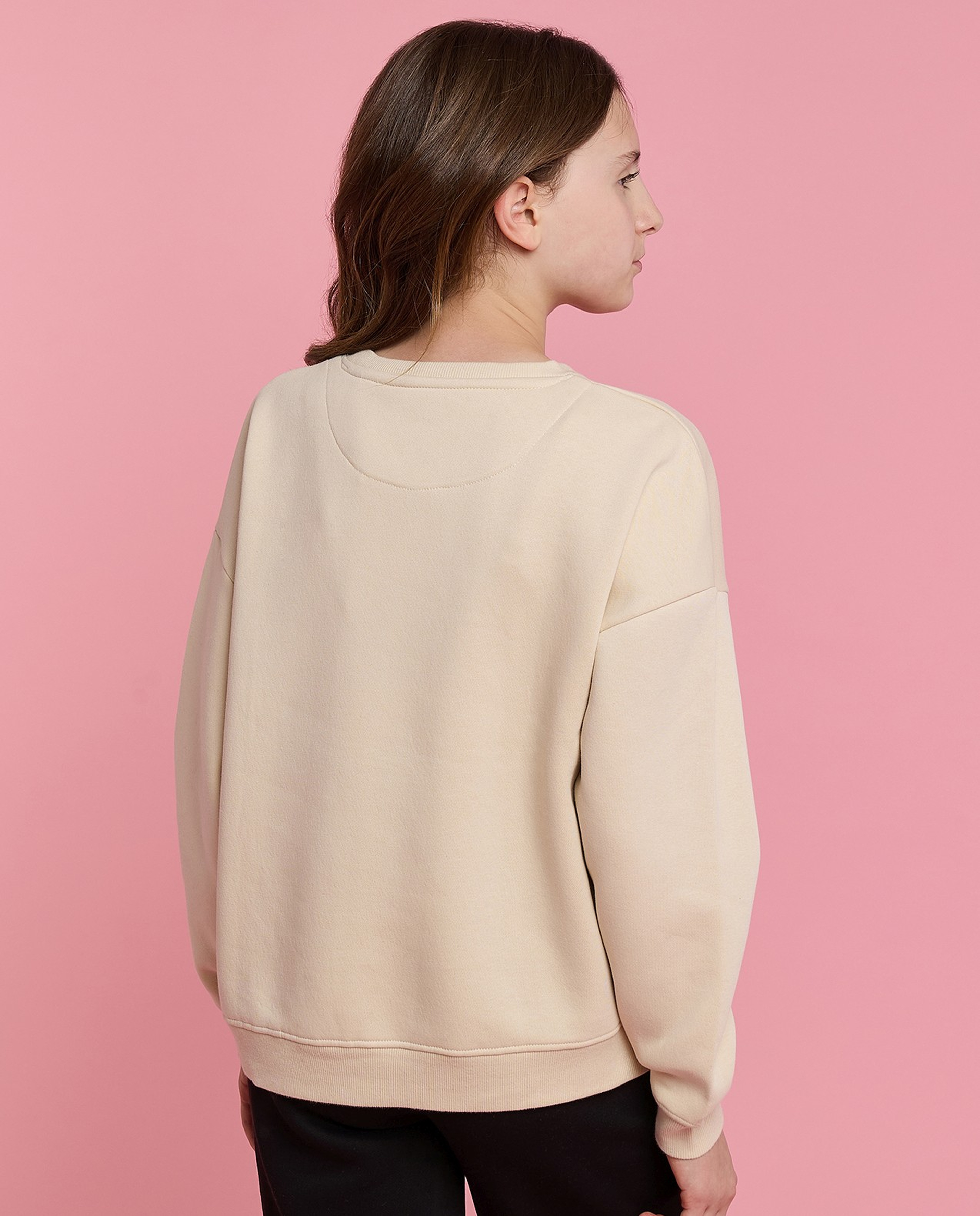 Printed Sweatshirt with Crew Neck and Long Sleeves