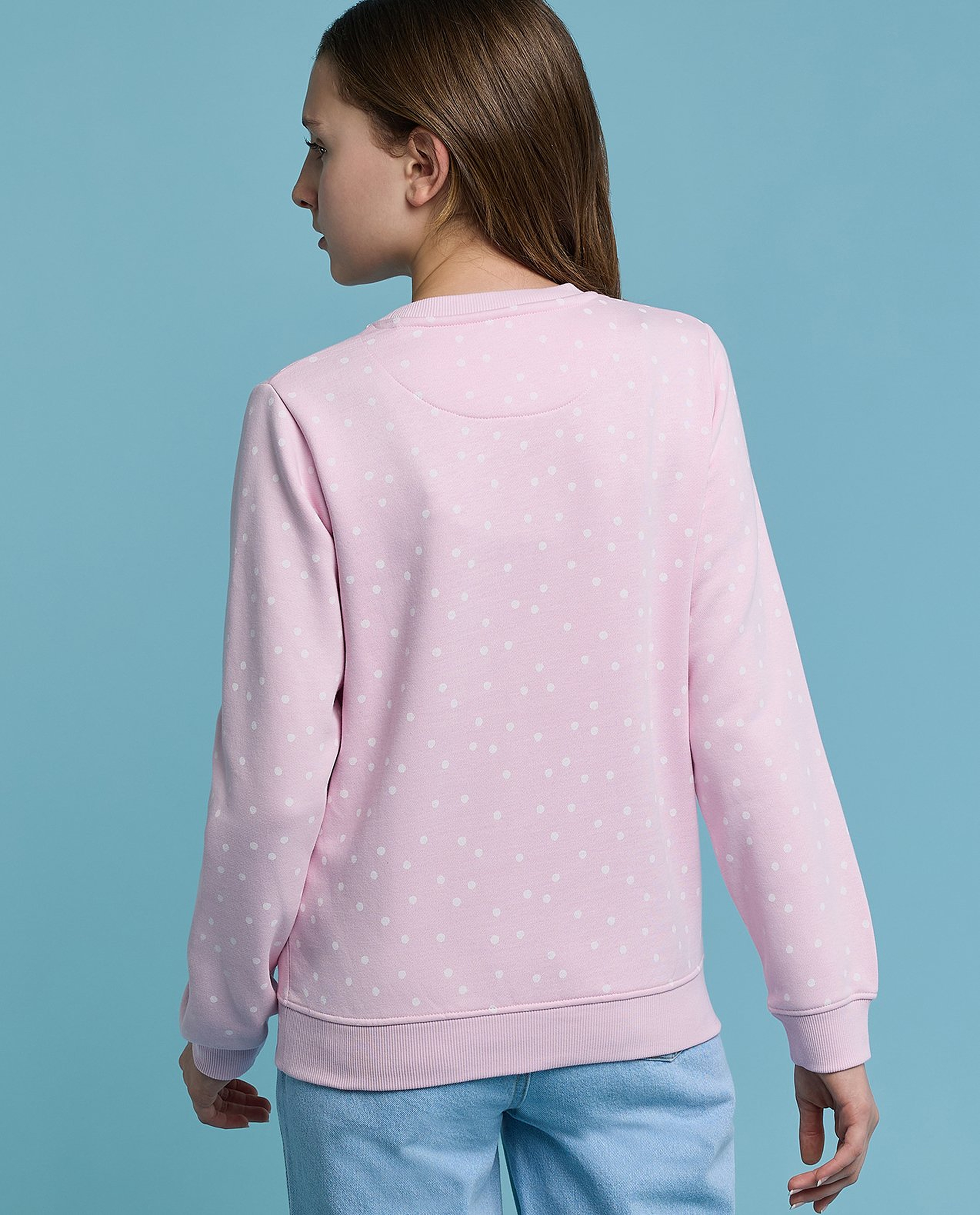 Printed Sweatshirt with Crew Neck and Long Sleeves