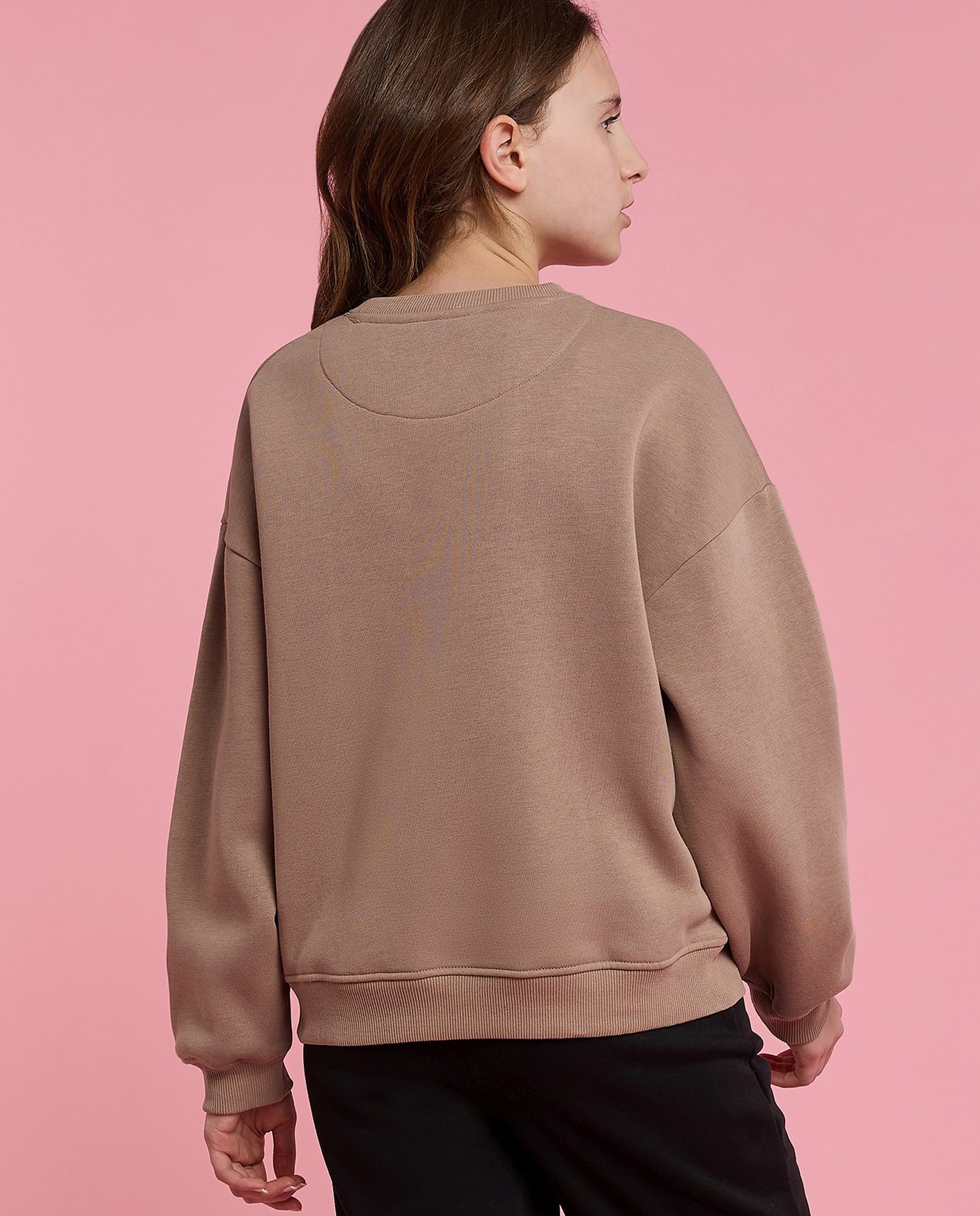 Printed Sweatshirt with Crew Neck and Long Sleeves