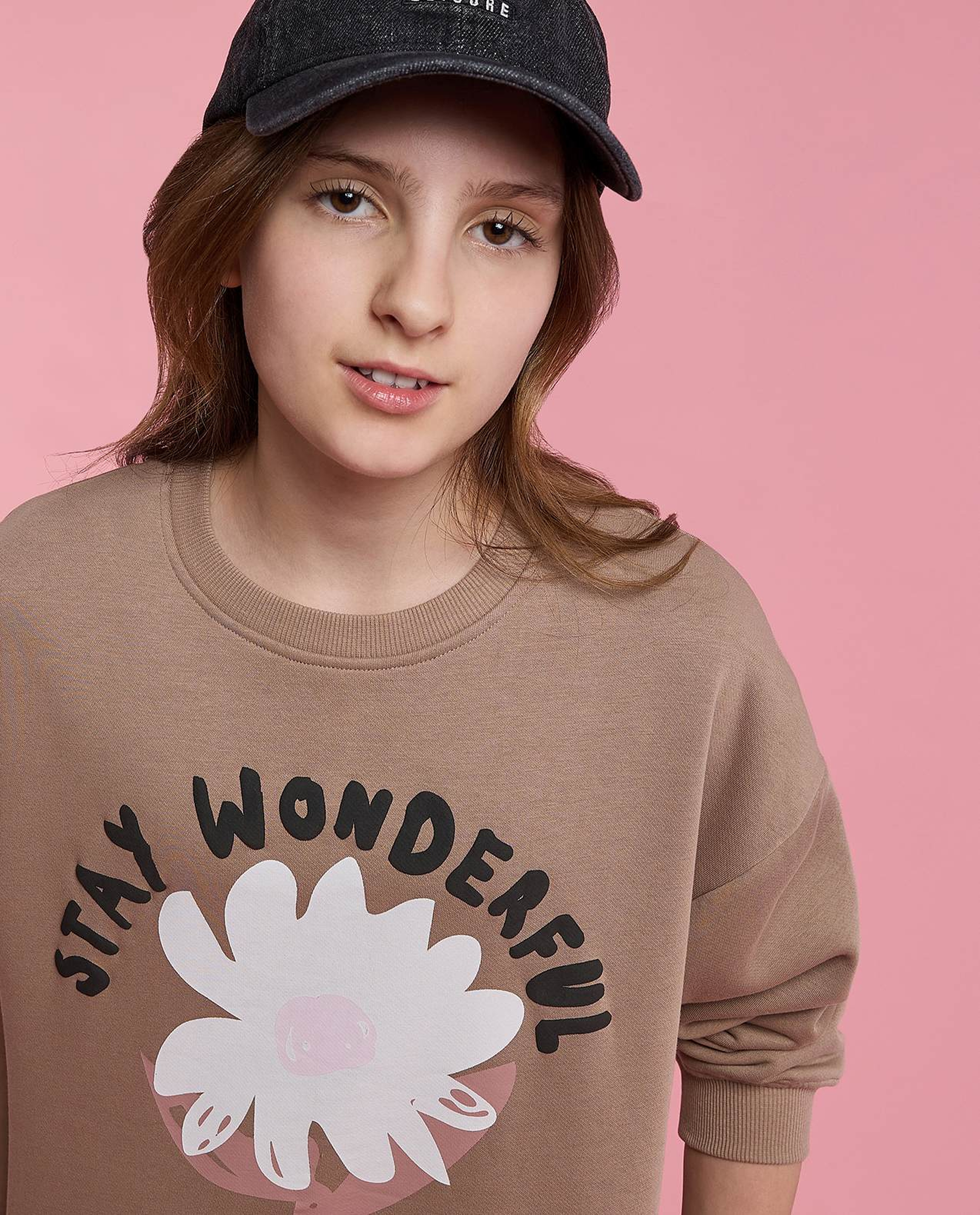 Printed Sweatshirt with Crew Neck and Long Sleeves