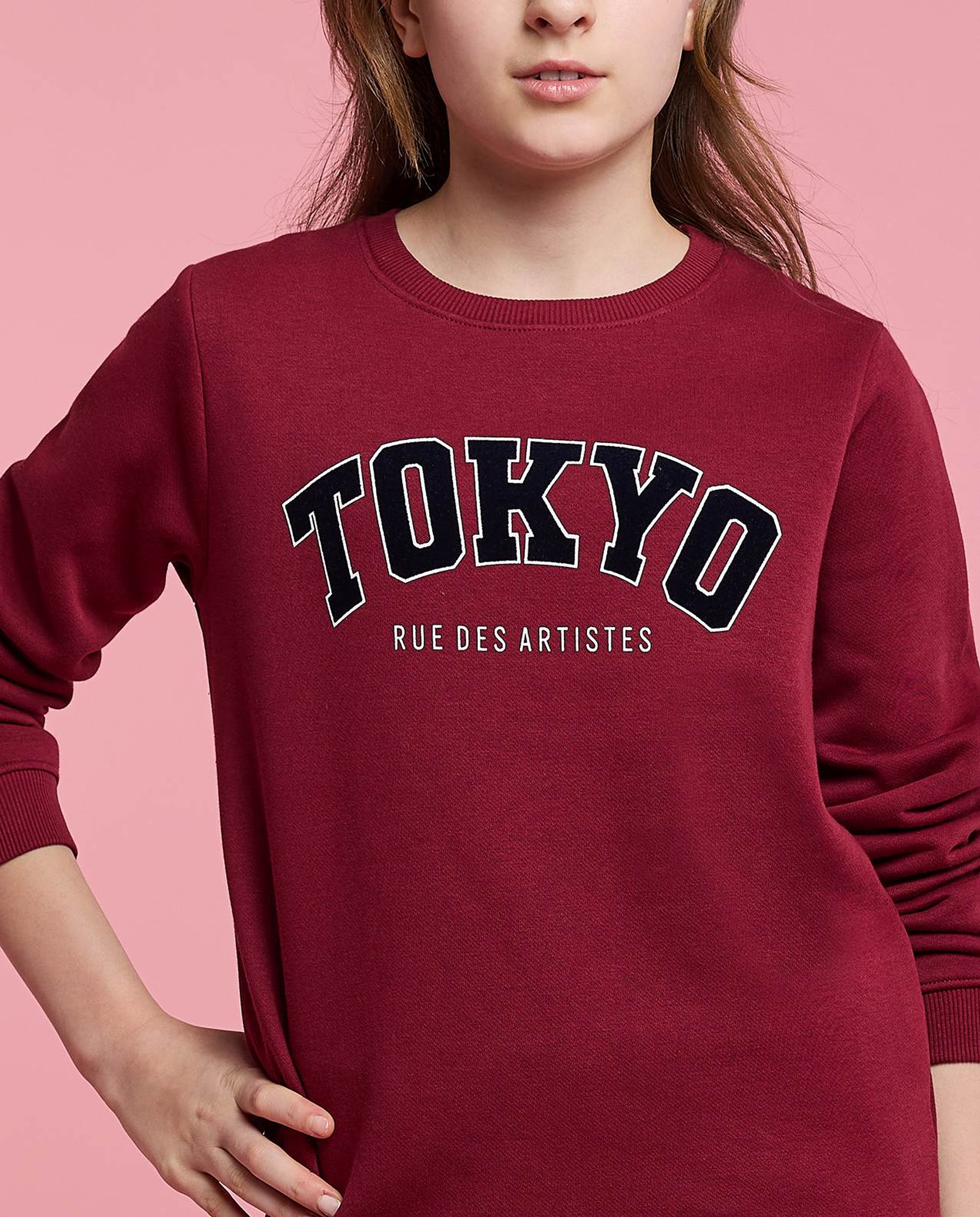 Printed Sweatshirt with Crew Neck and Long Sleeves