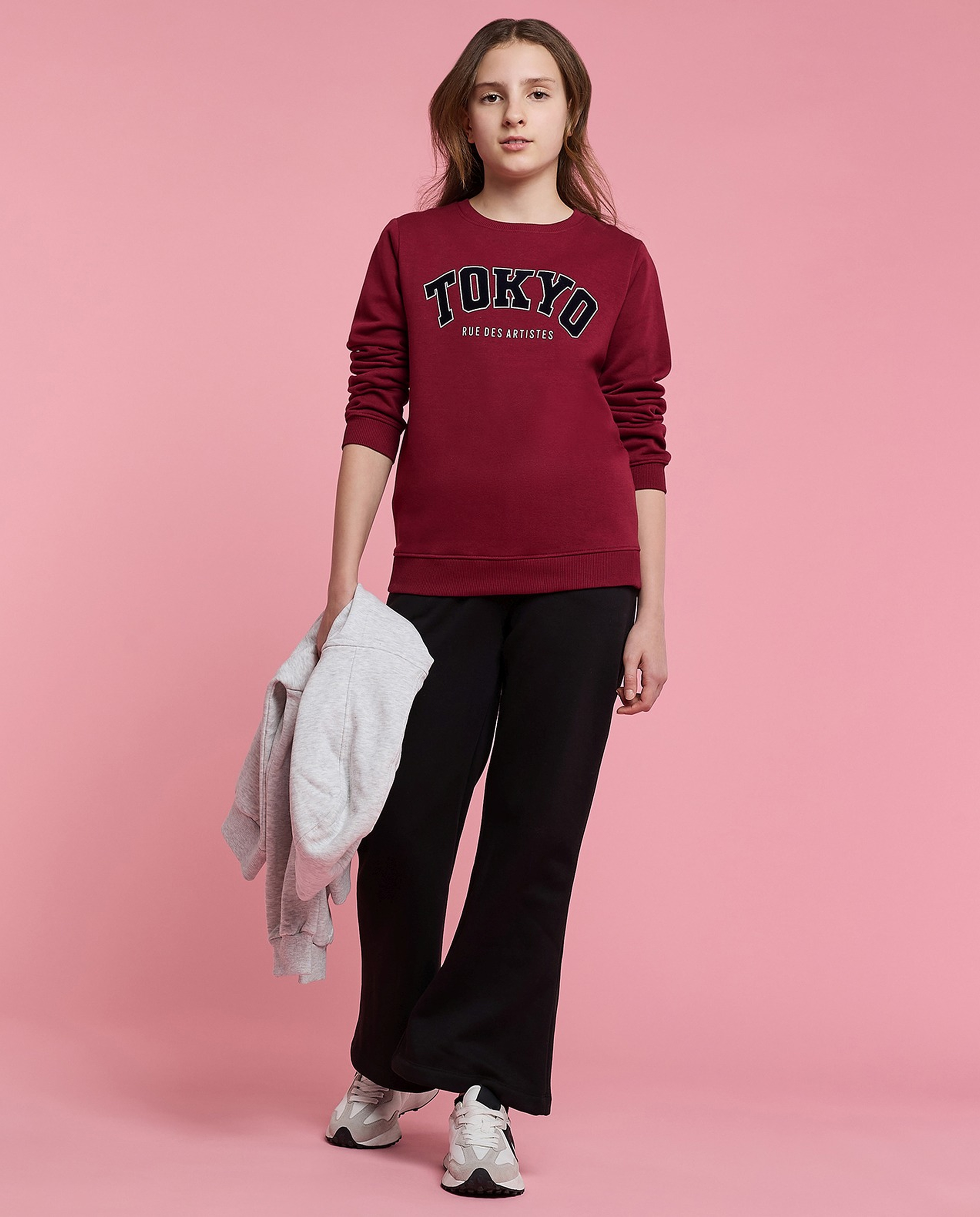 Printed Sweatshirt with Crew Neck and Long Sleeves