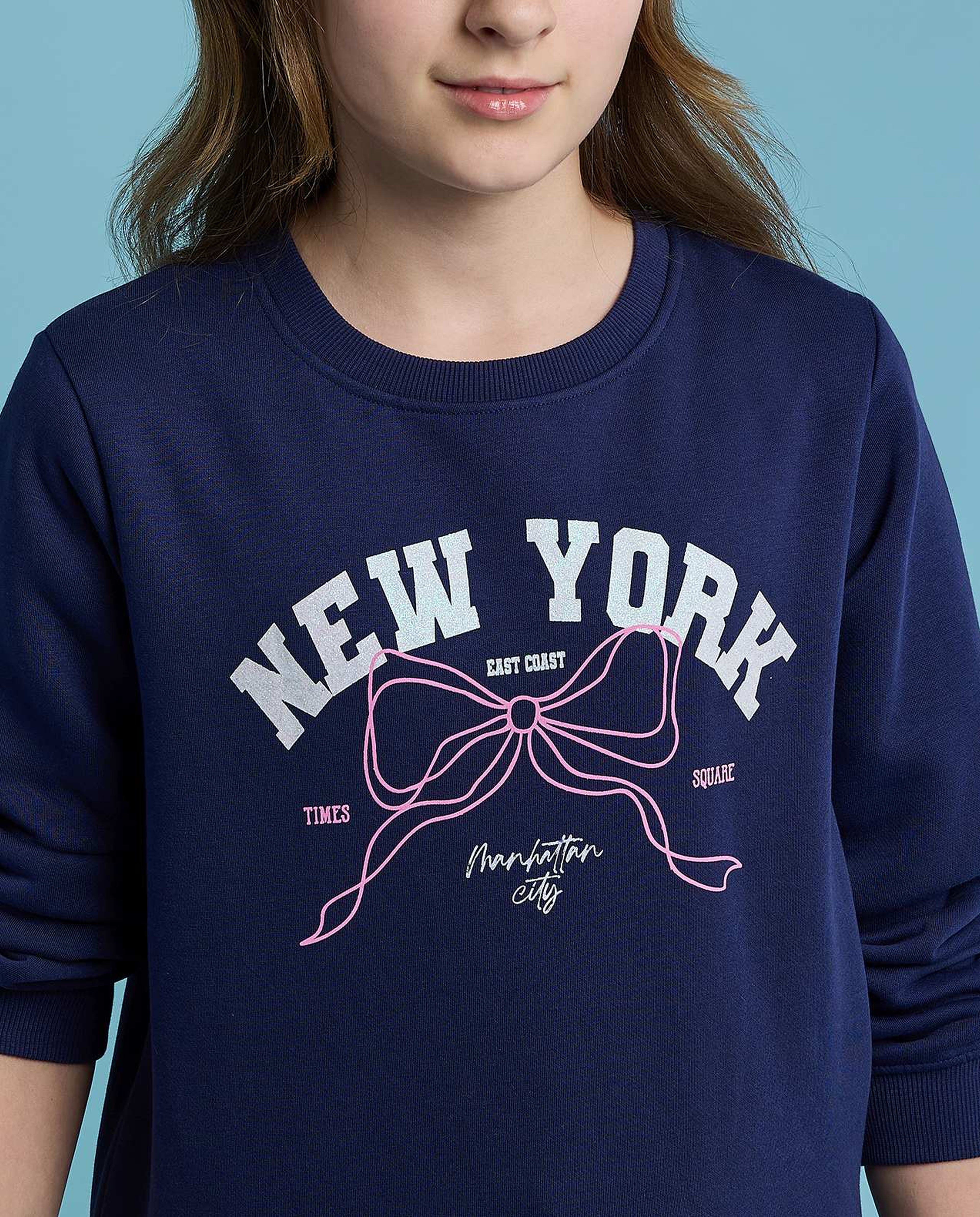 Printed Sweatshirt with Crew Neck and Long Sleeves