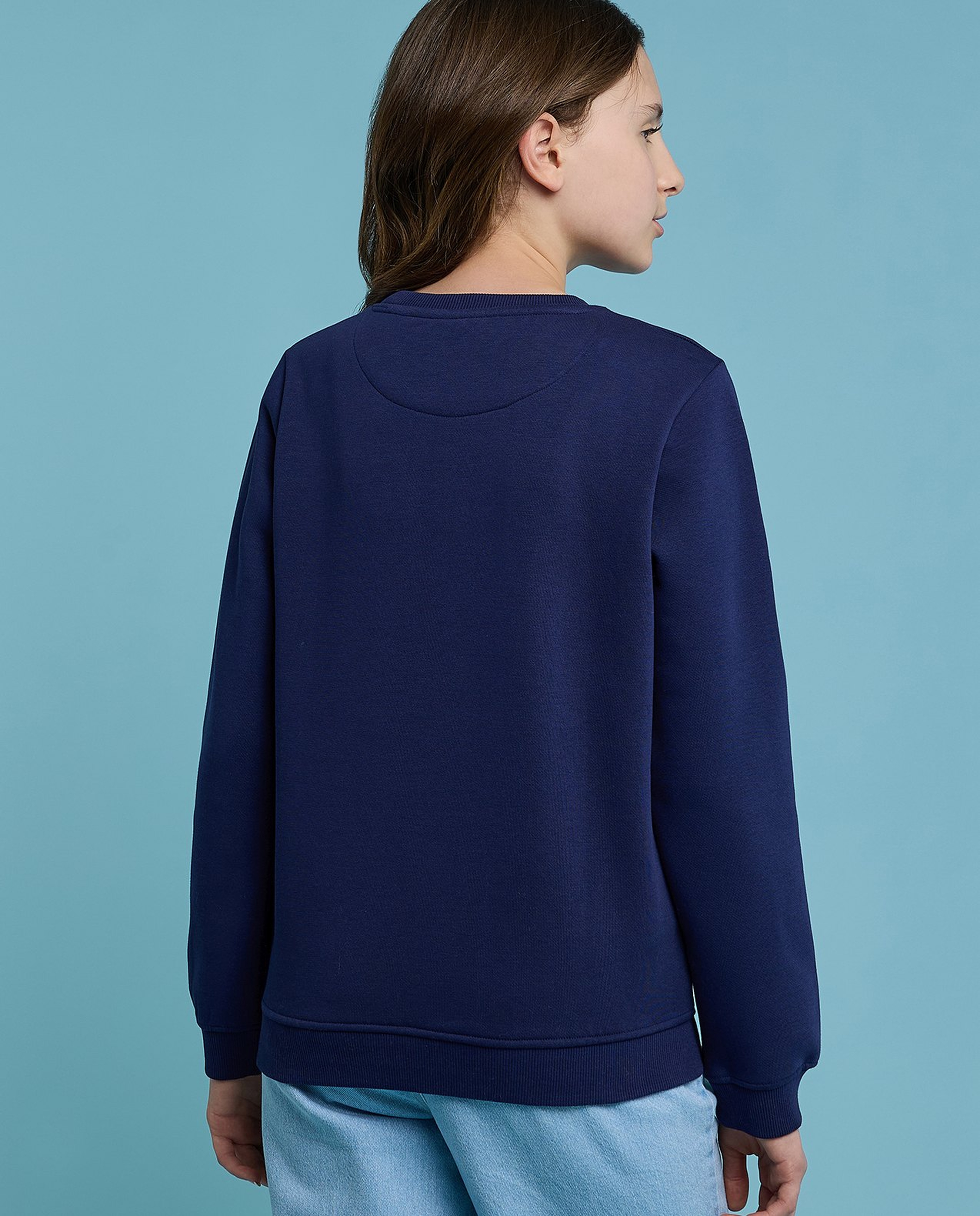 Printed Sweatshirt with Crew Neck and Long Sleeves