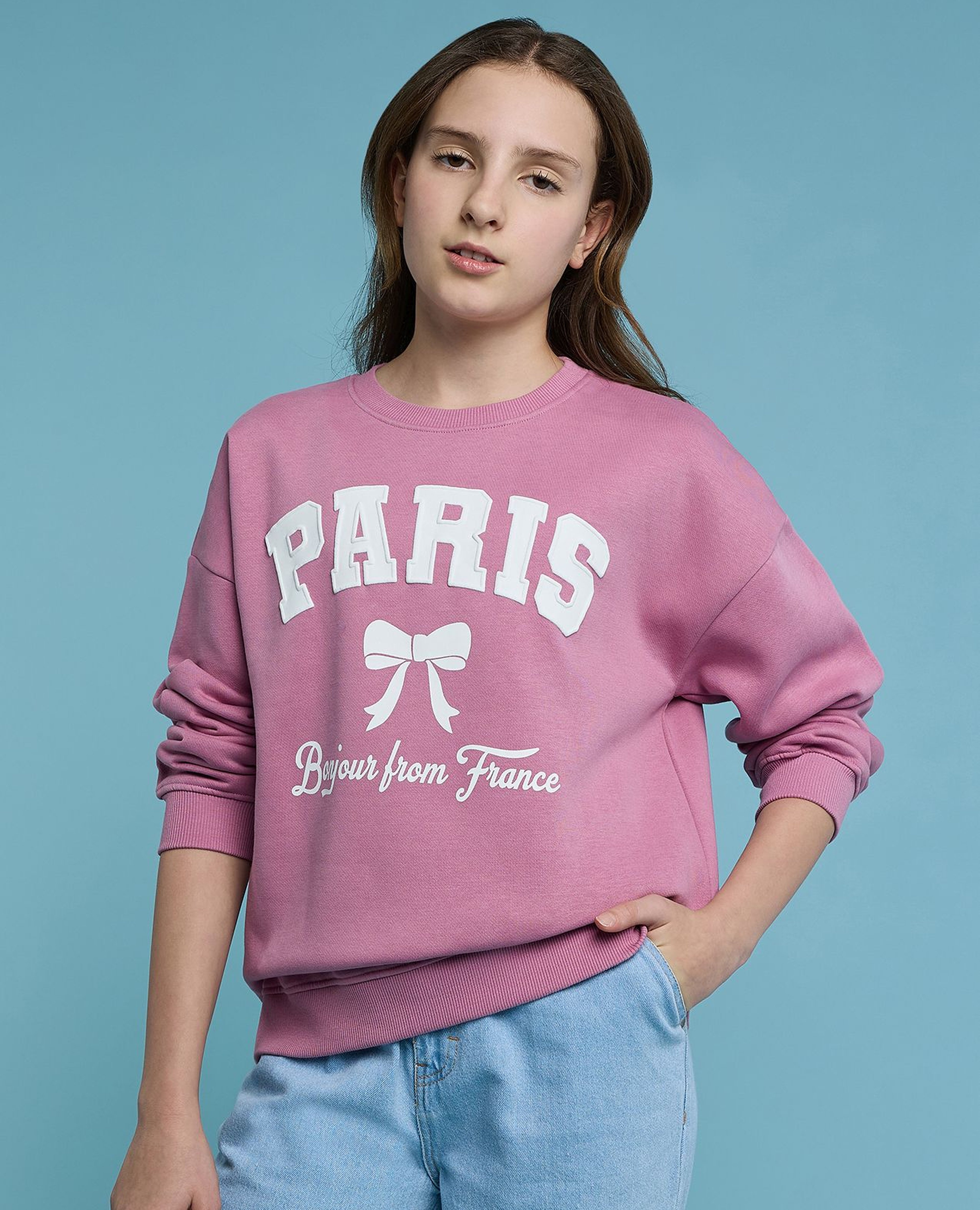 Printed Sweatshirt with Crew Neck and Long Sleeves