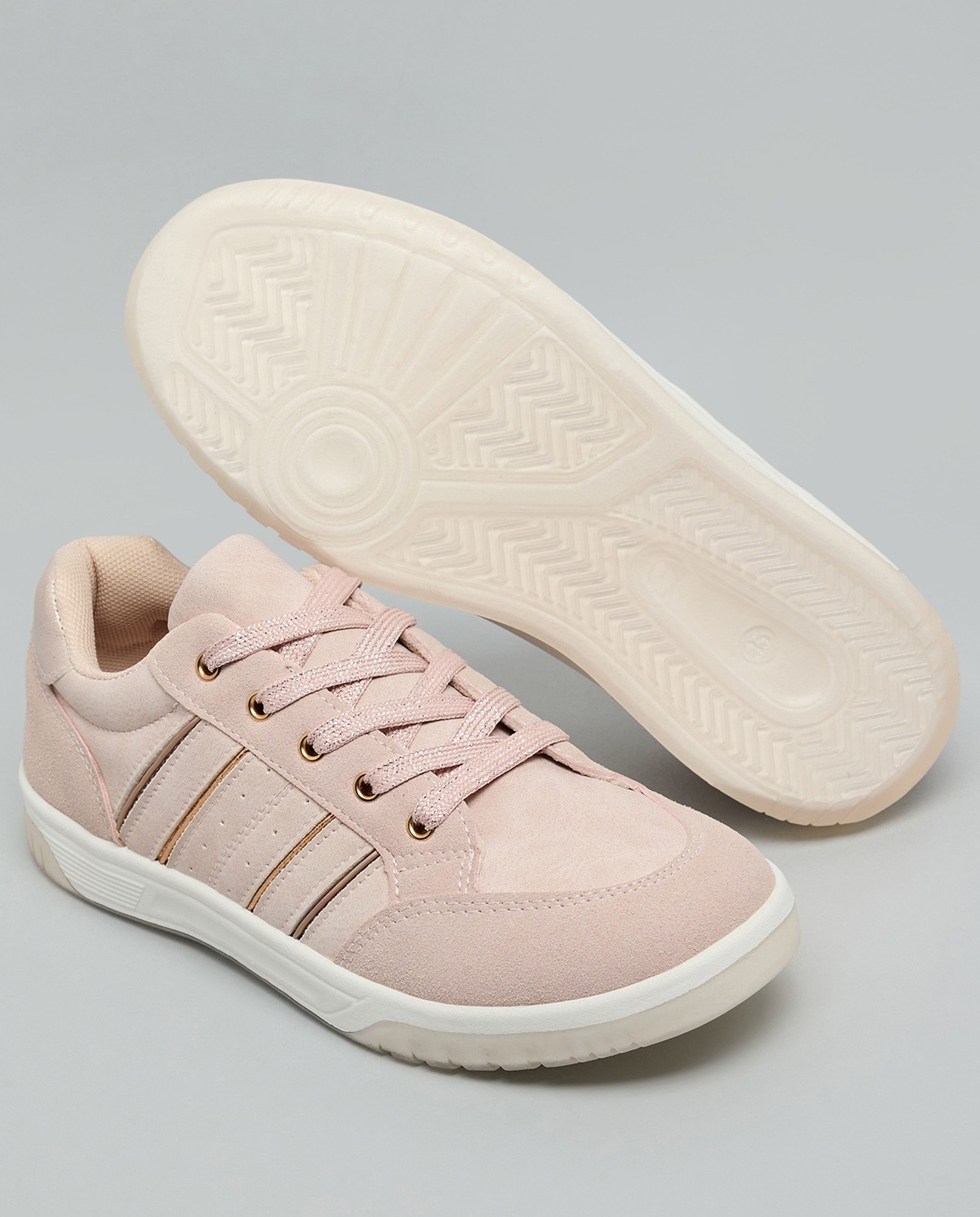 Solid Lace Up Sneakers