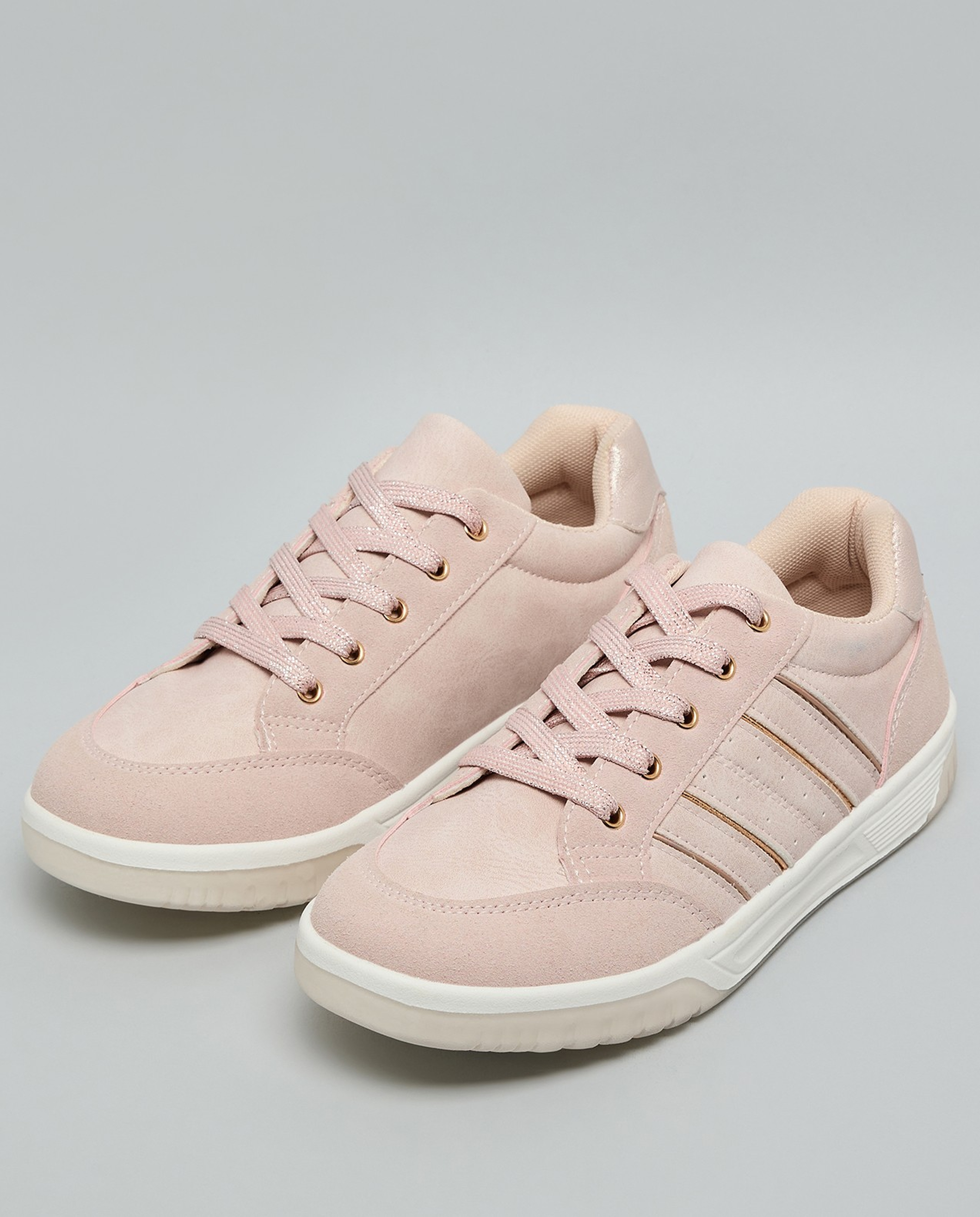 Solid Lace Up Sneakers