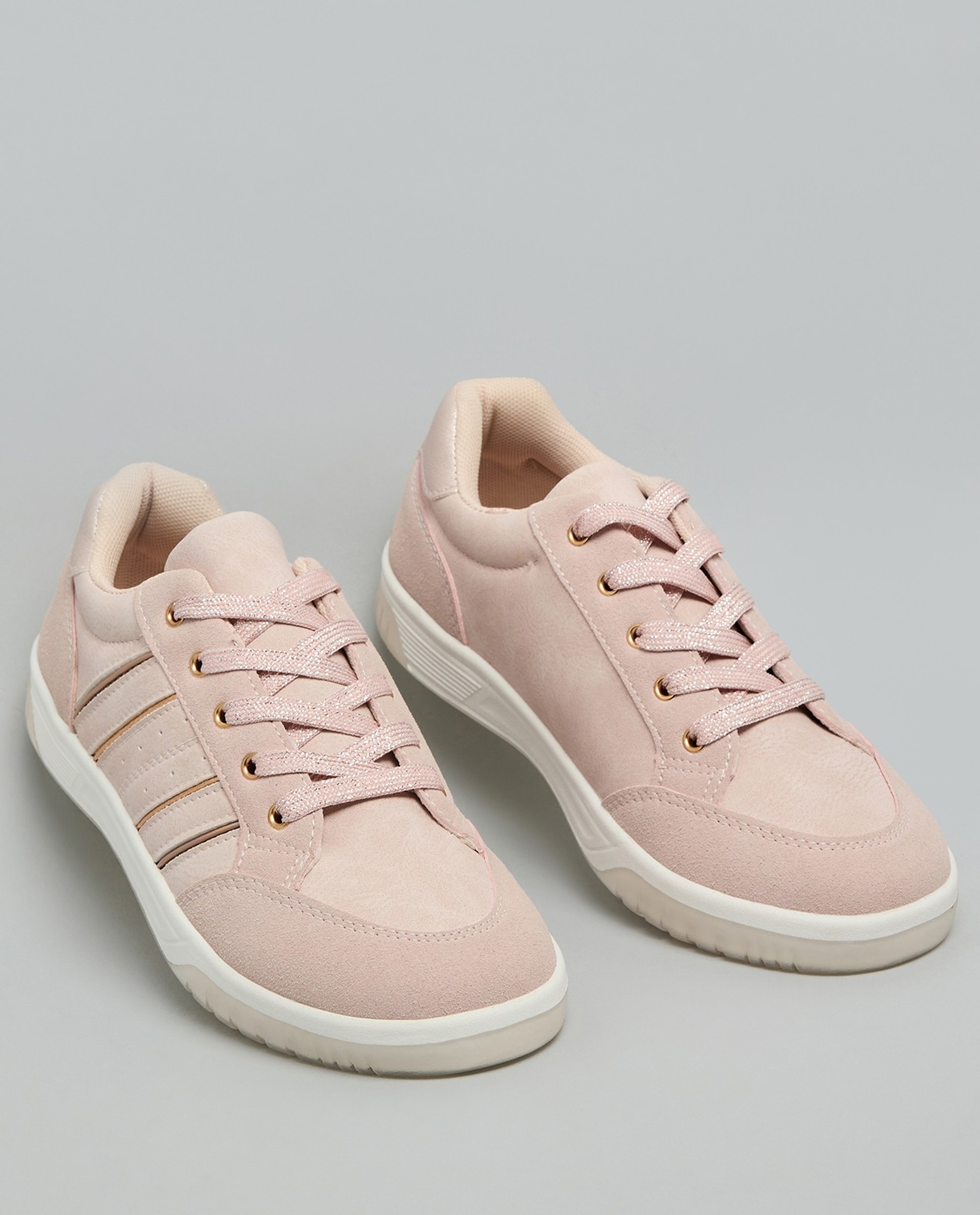 Solid Lace Up Sneakers