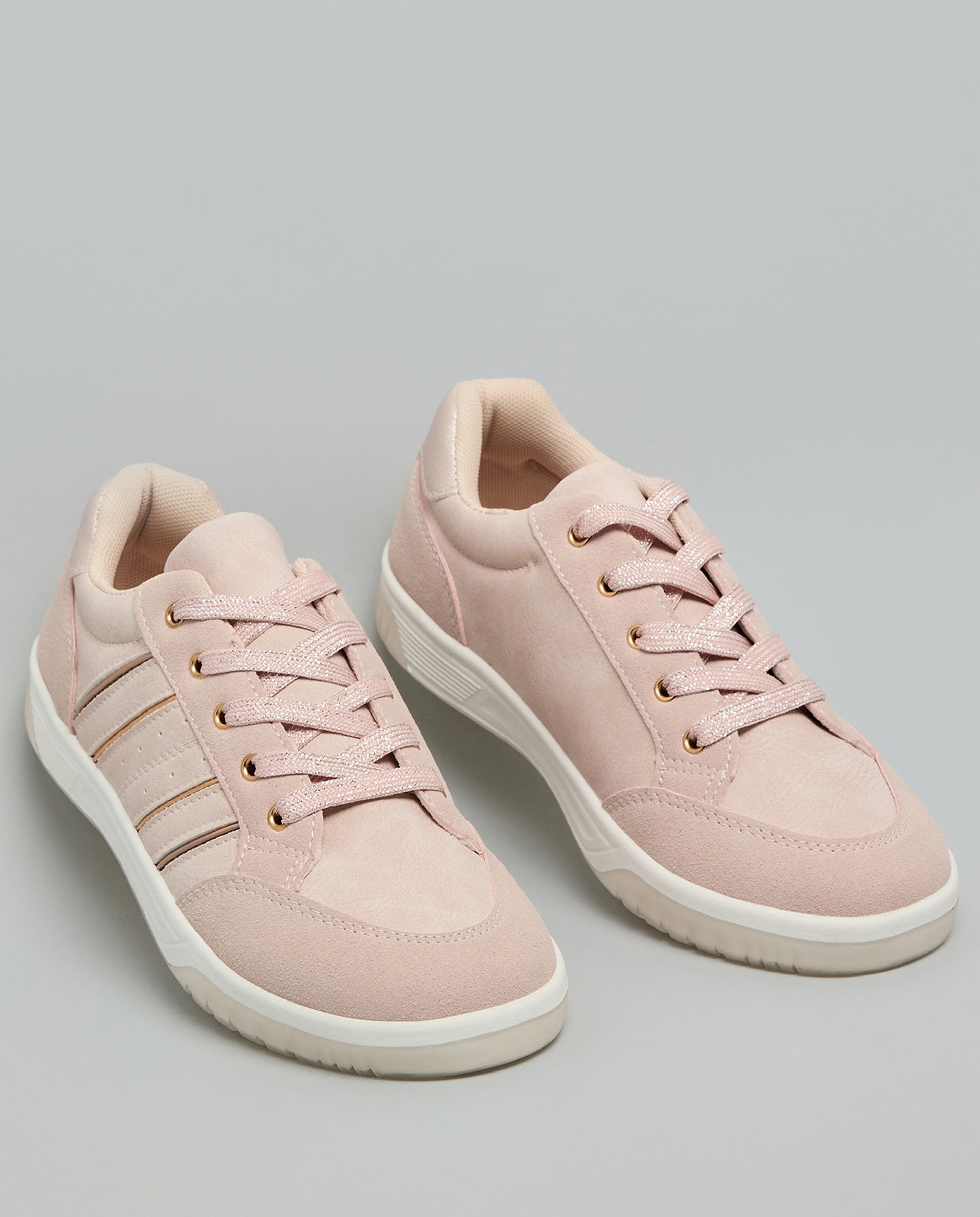 Solid Lace Up Sneakers