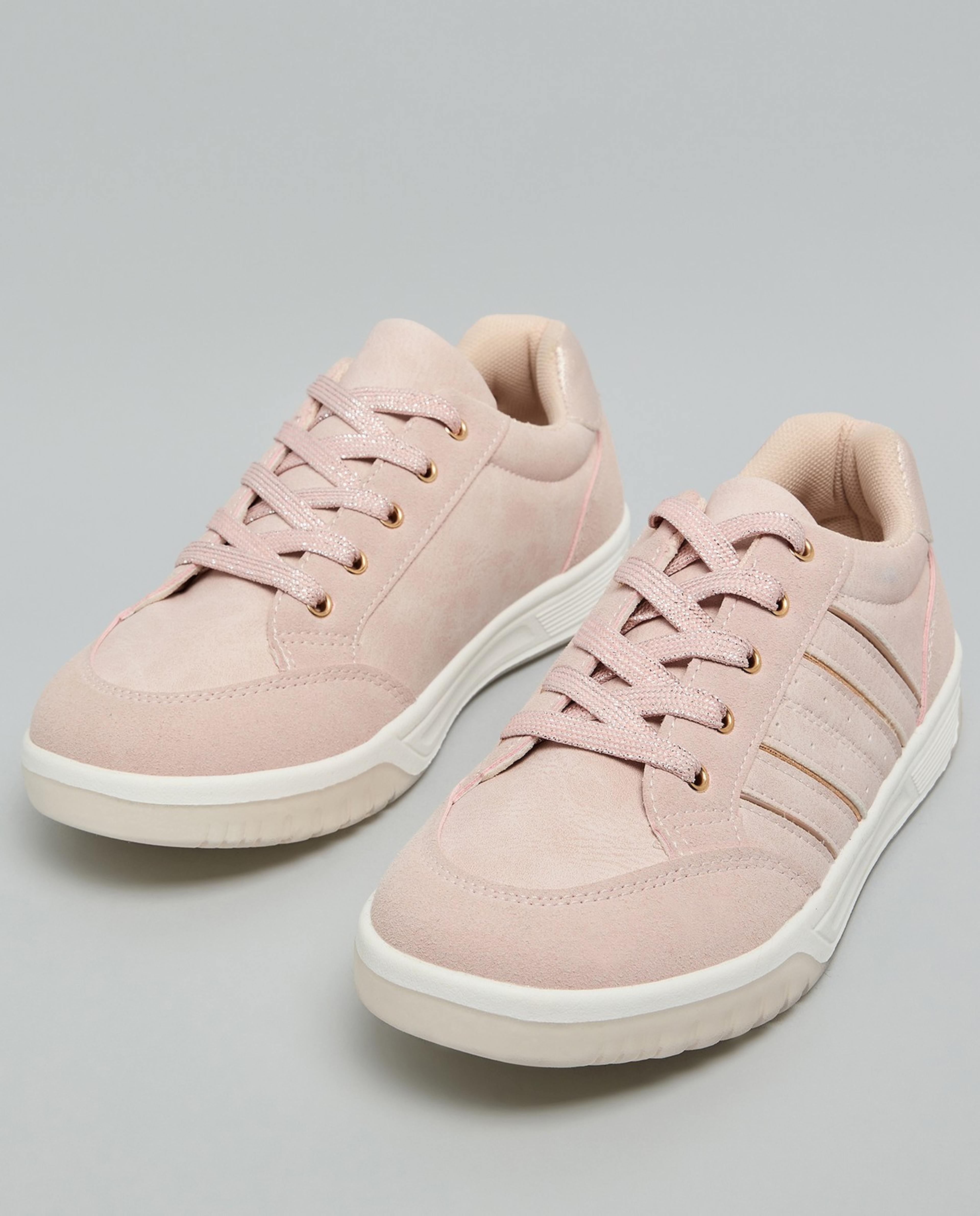 Solid Lace Up Sneakers