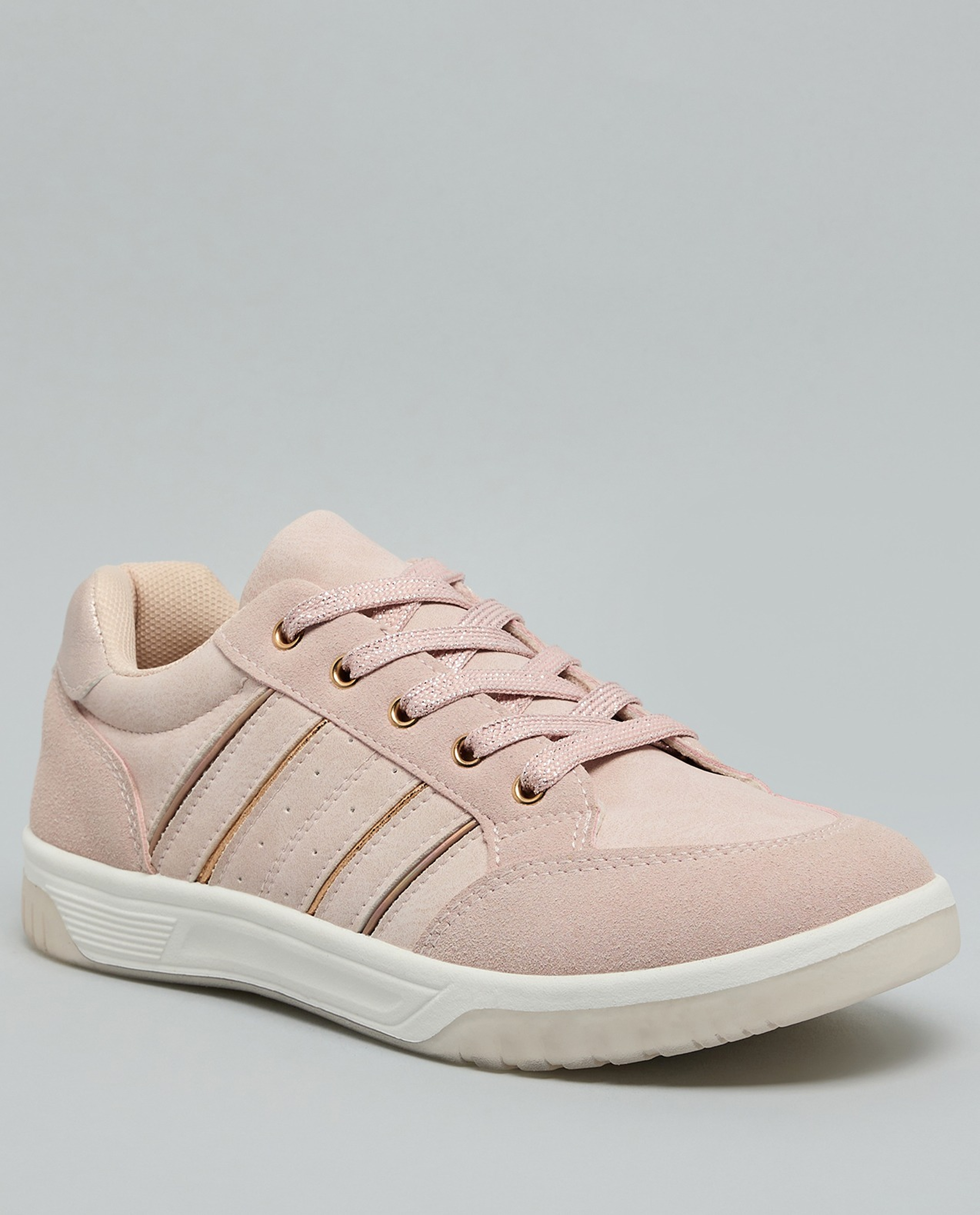 Solid Lace Up Sneakers