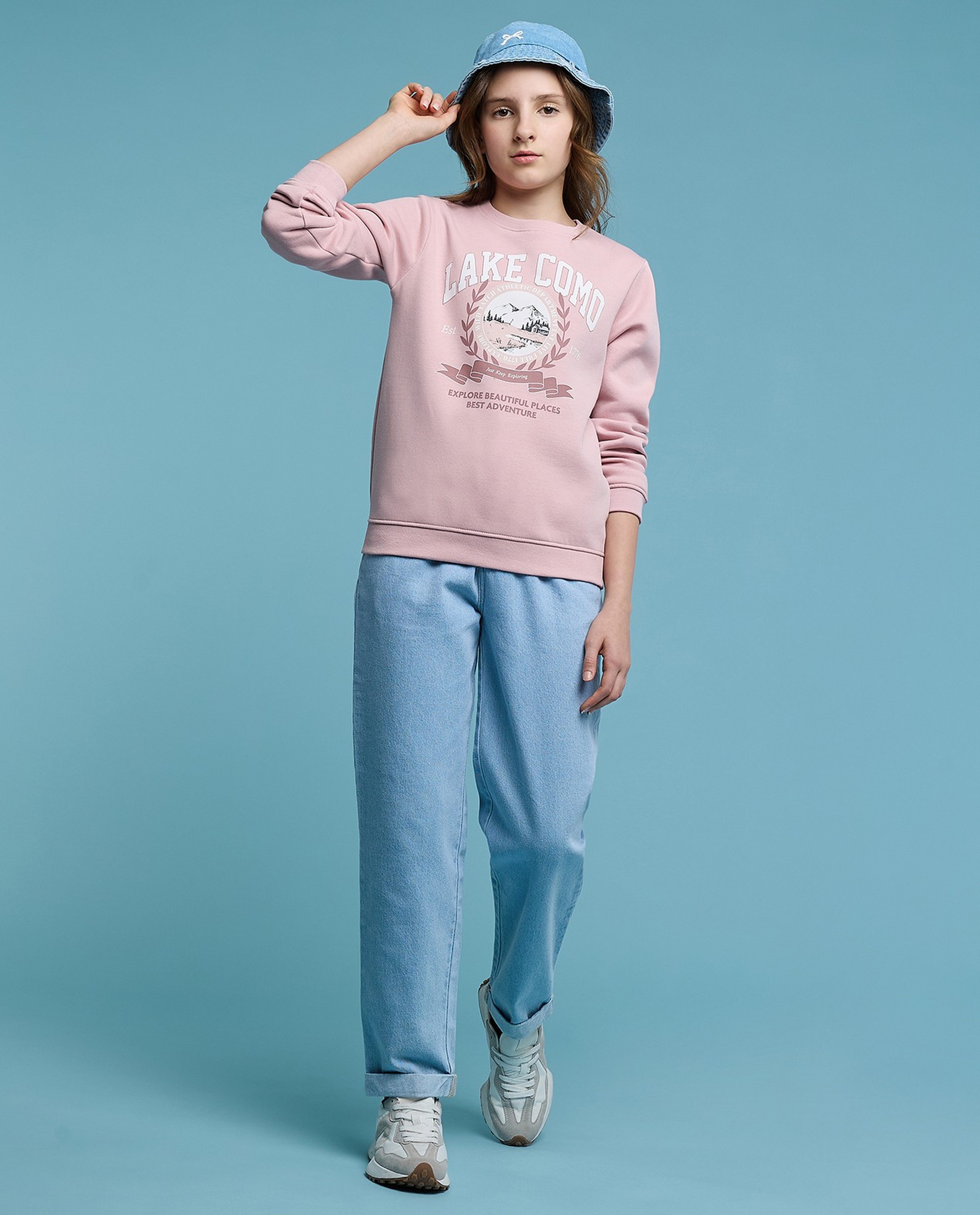 Printed Sweatshirt with Crew Neck and Long Sleeves