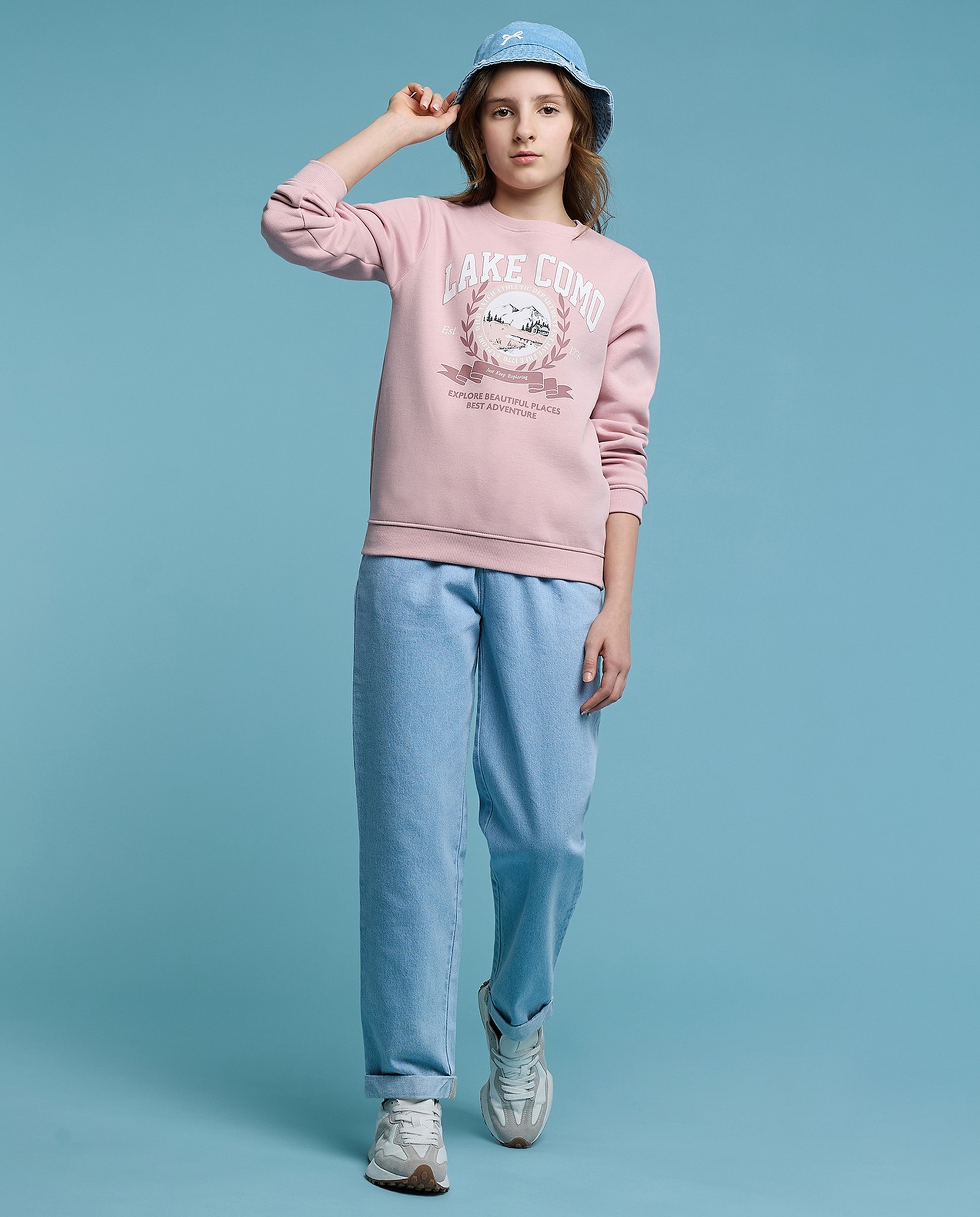 Printed Sweatshirt with Crew Neck and Long Sleeves