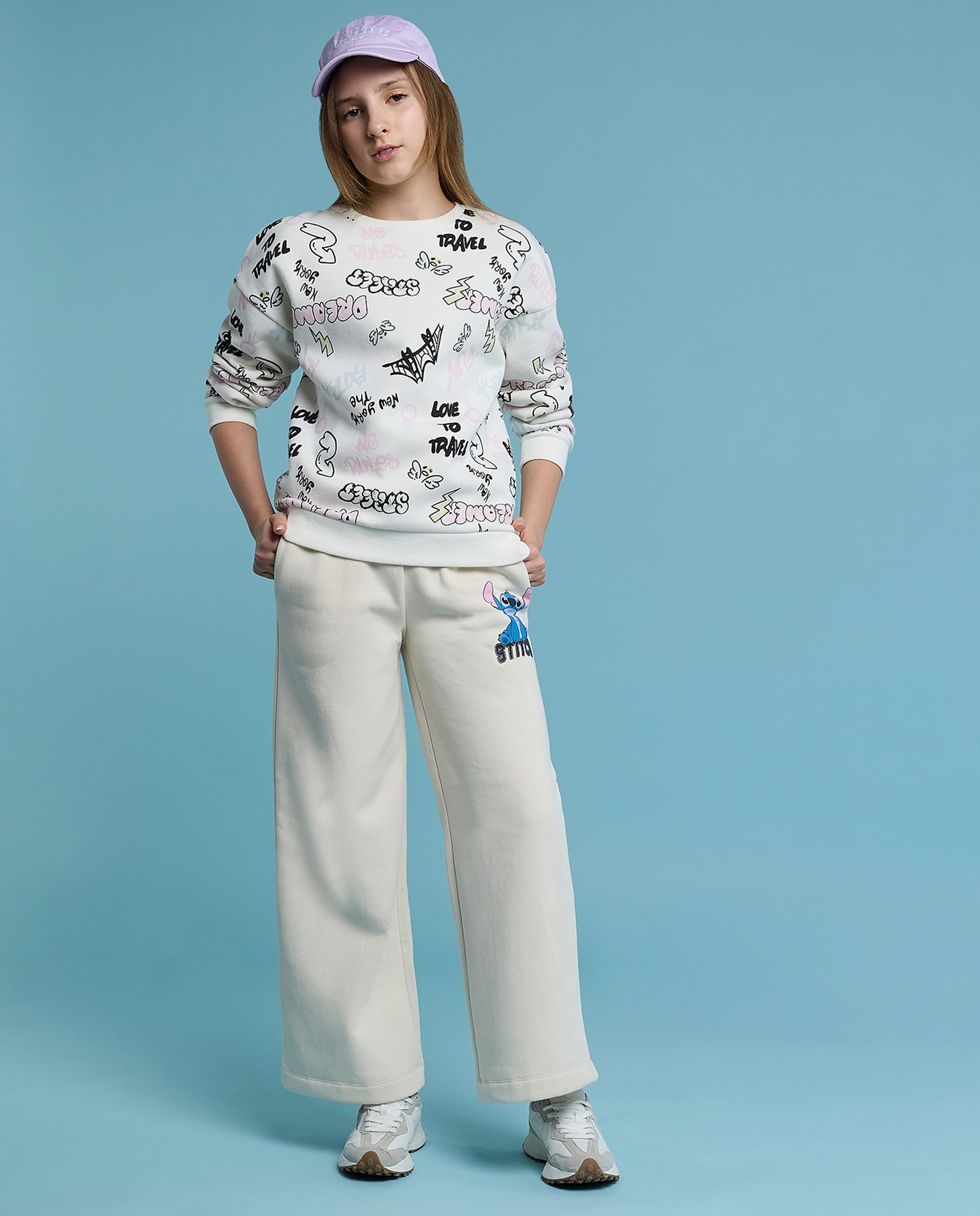 Printed Sweatshirt with Crew Neck and Long Sleeves