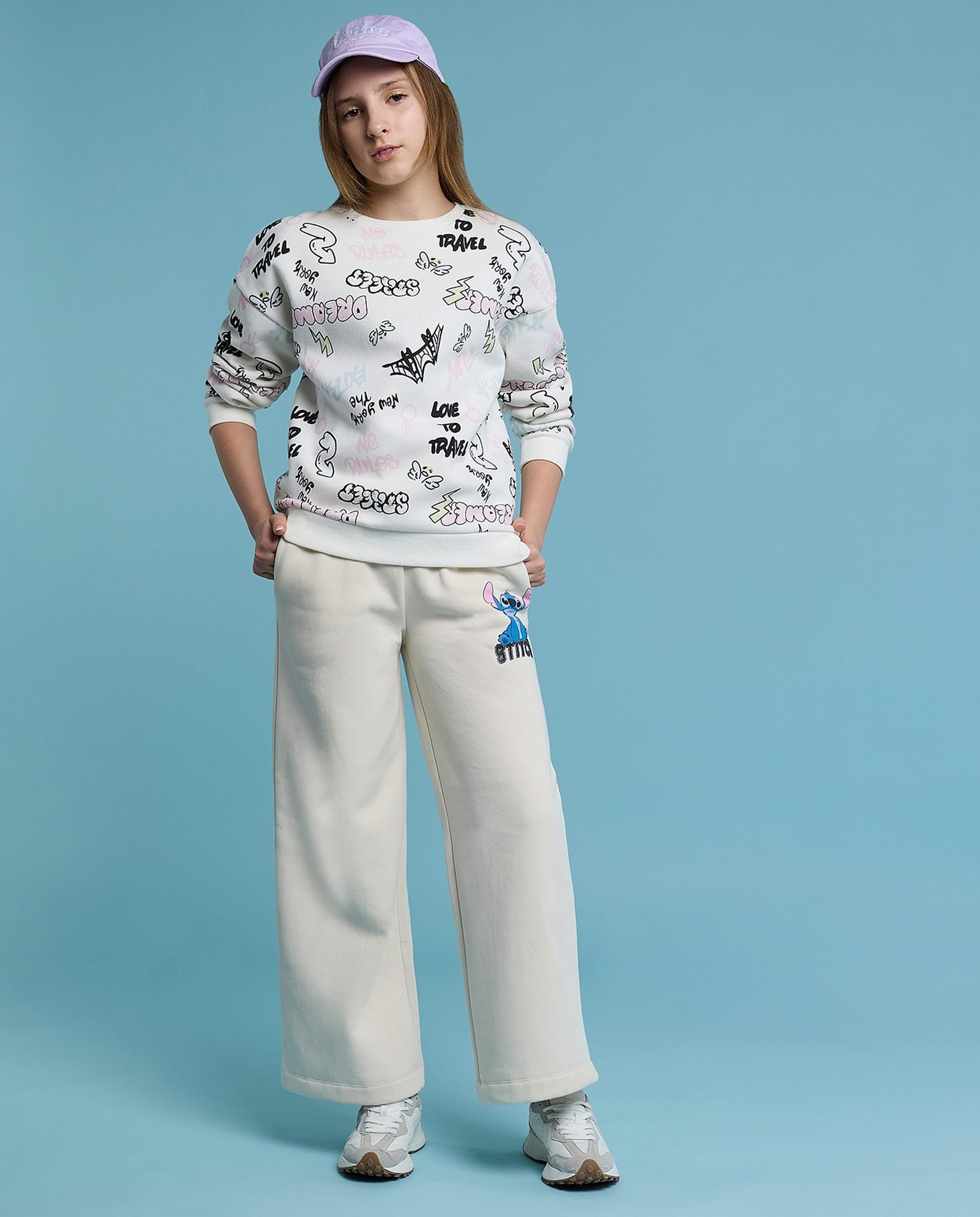 Printed Sweatshirt with Crew Neck and Long Sleeves