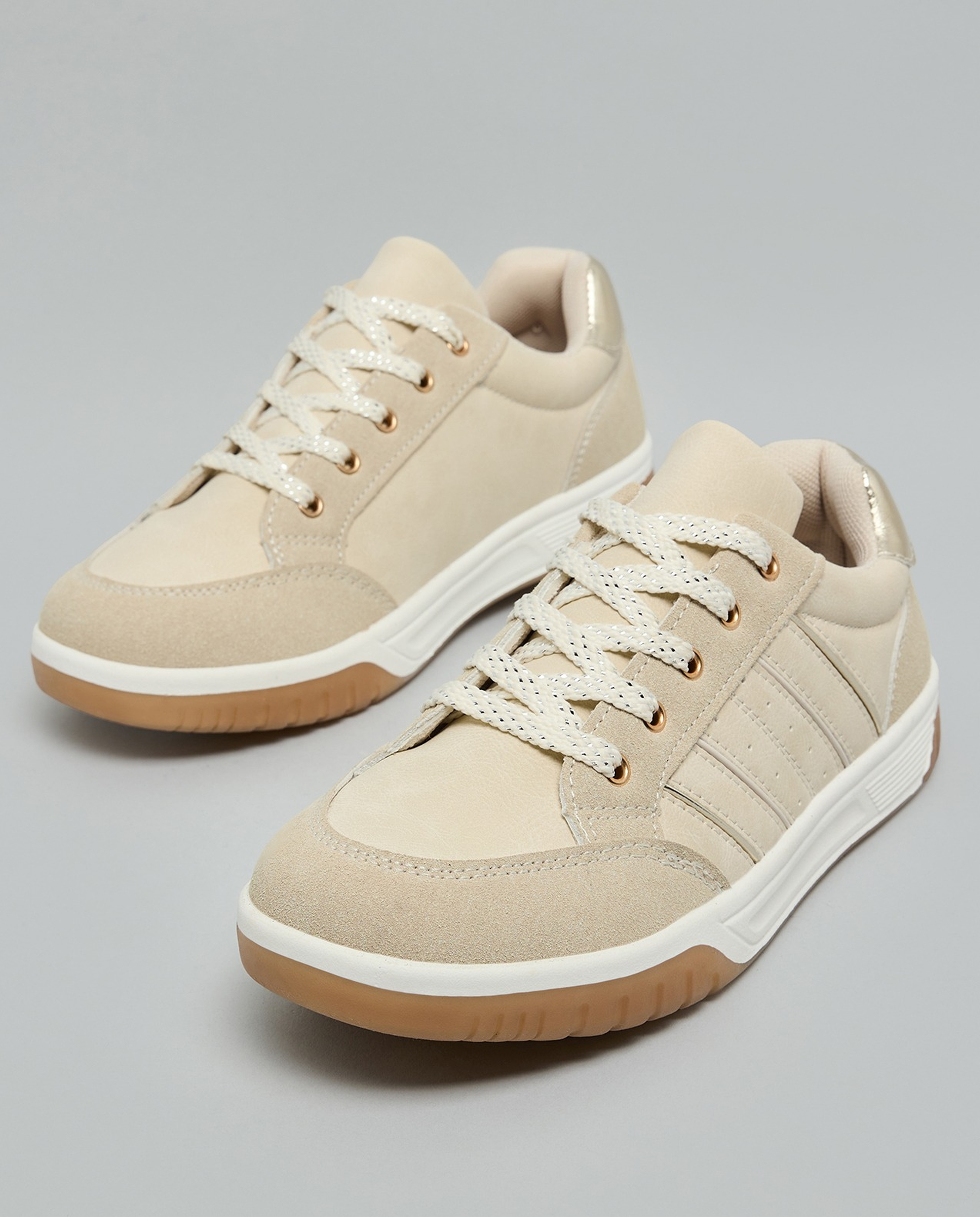 Solid Lace Up Sneakers