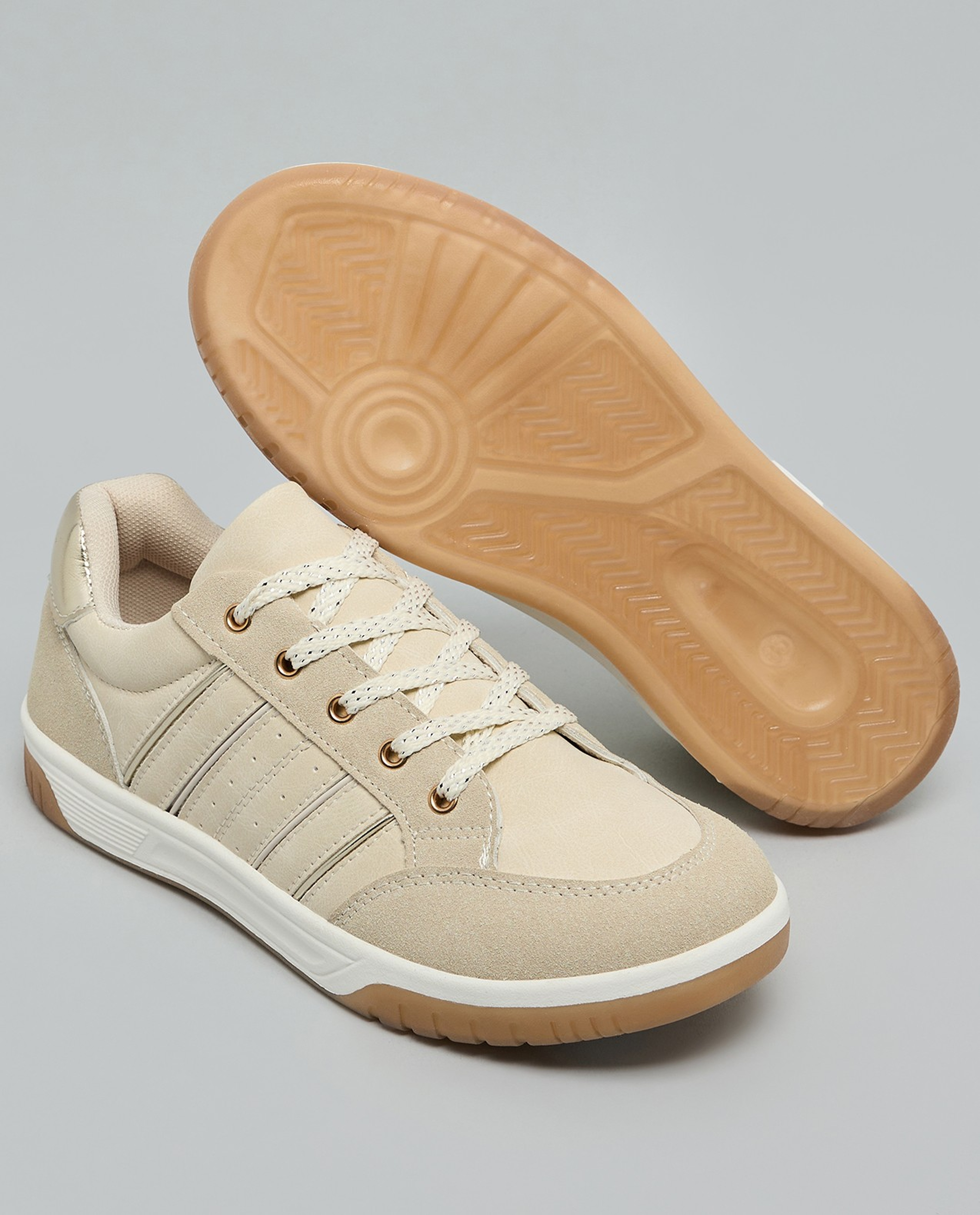 Solid Lace Up Sneakers