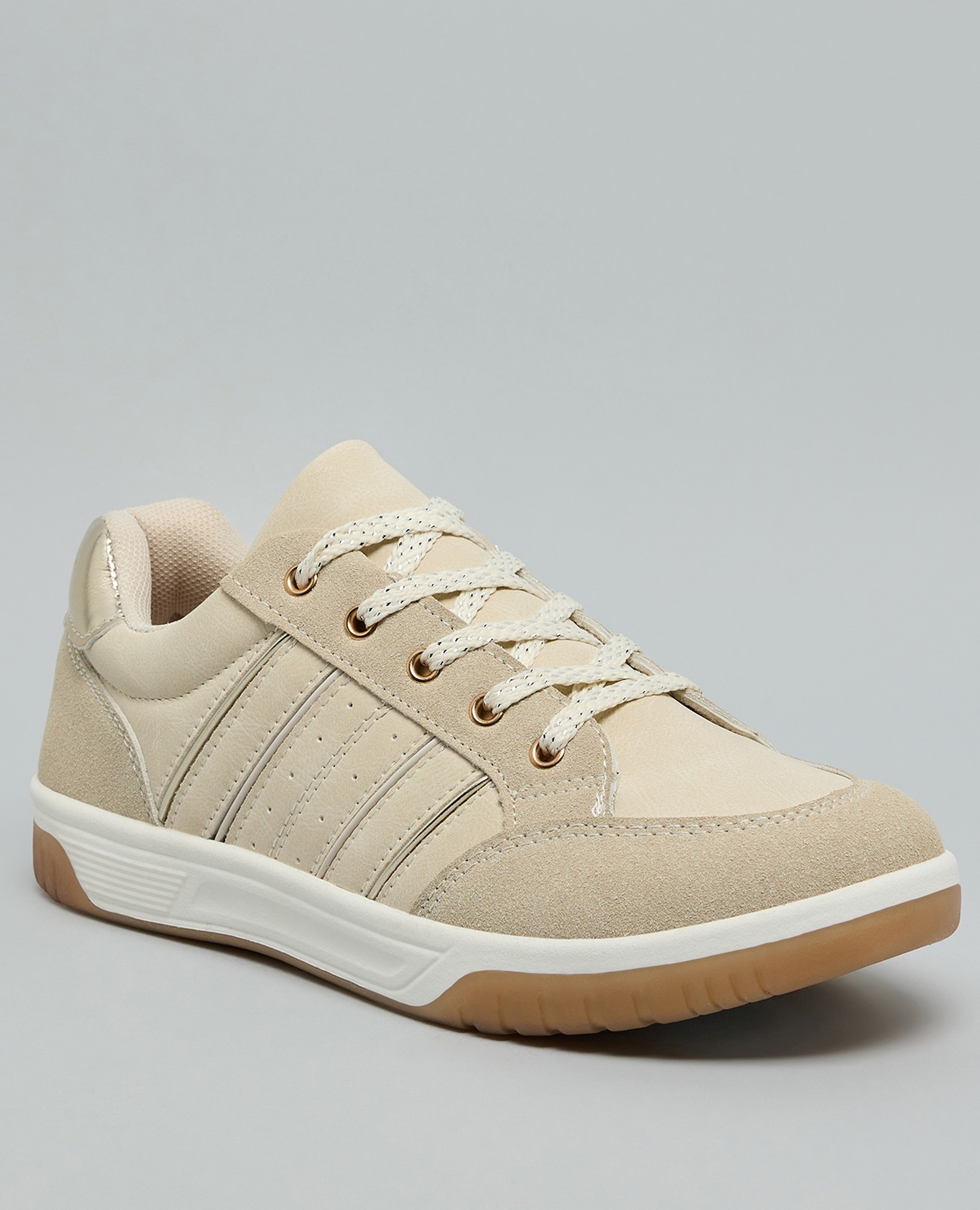 Solid Lace Up Sneakers