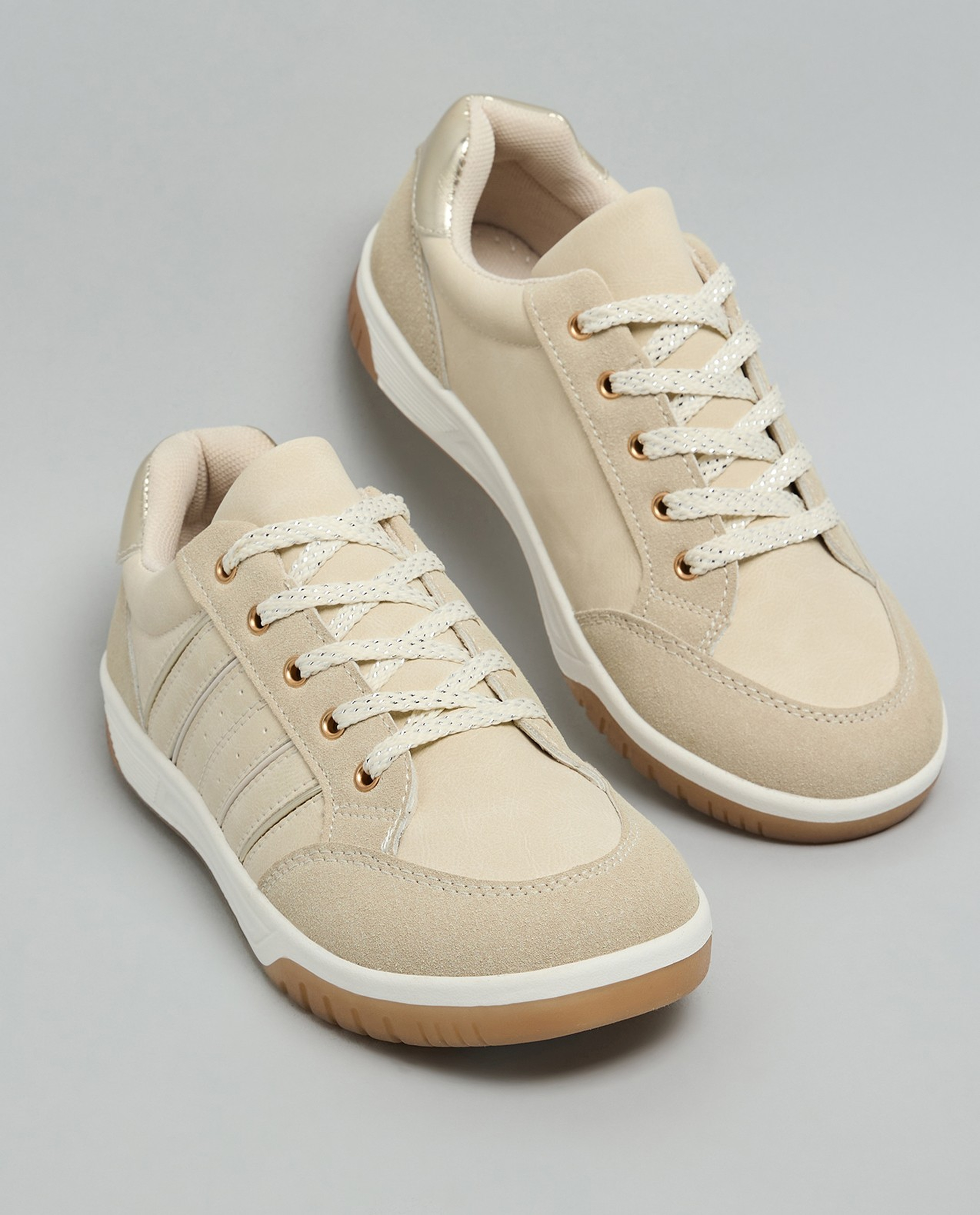 Solid Lace Up Sneakers