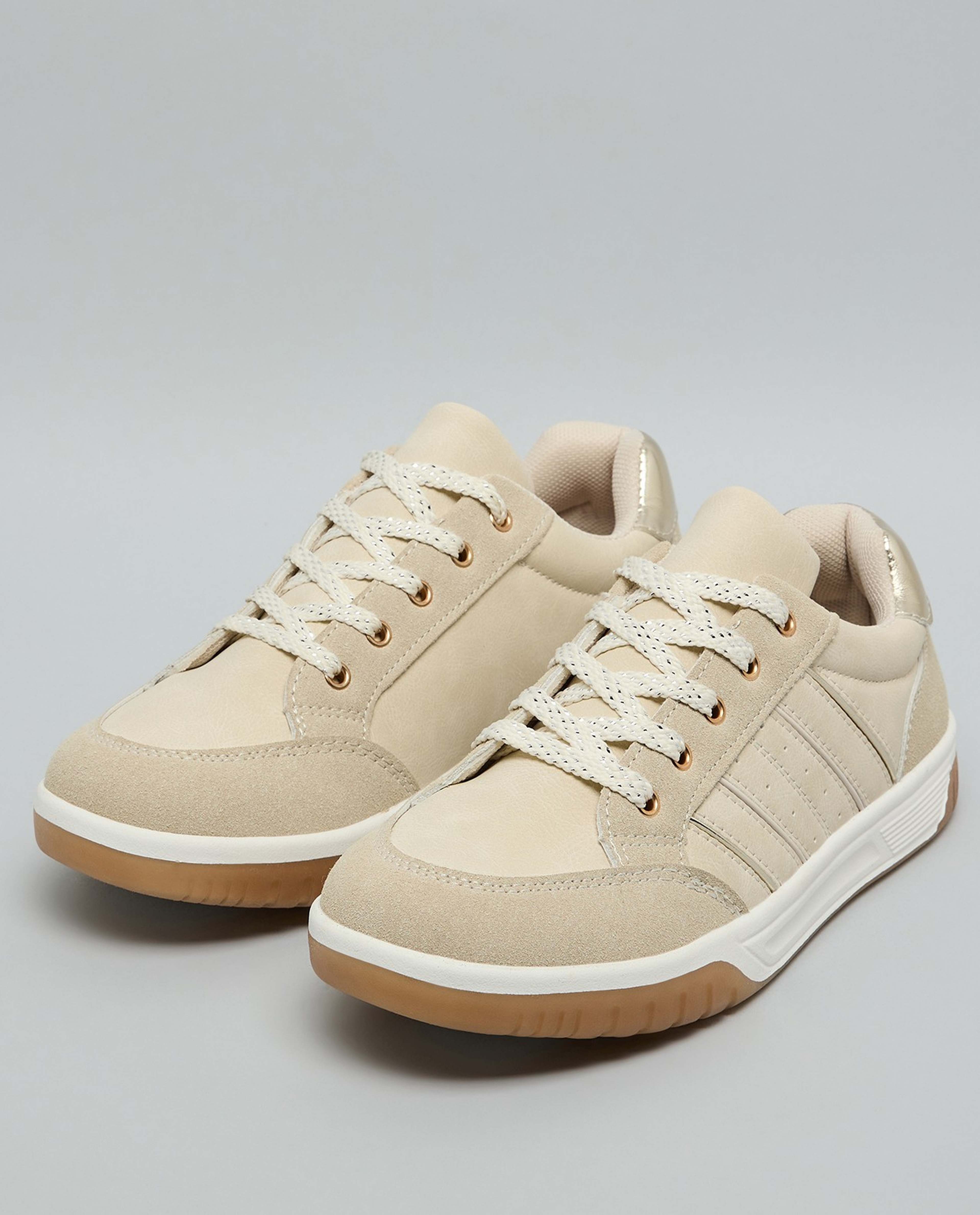 Solid Lace Up Sneakers