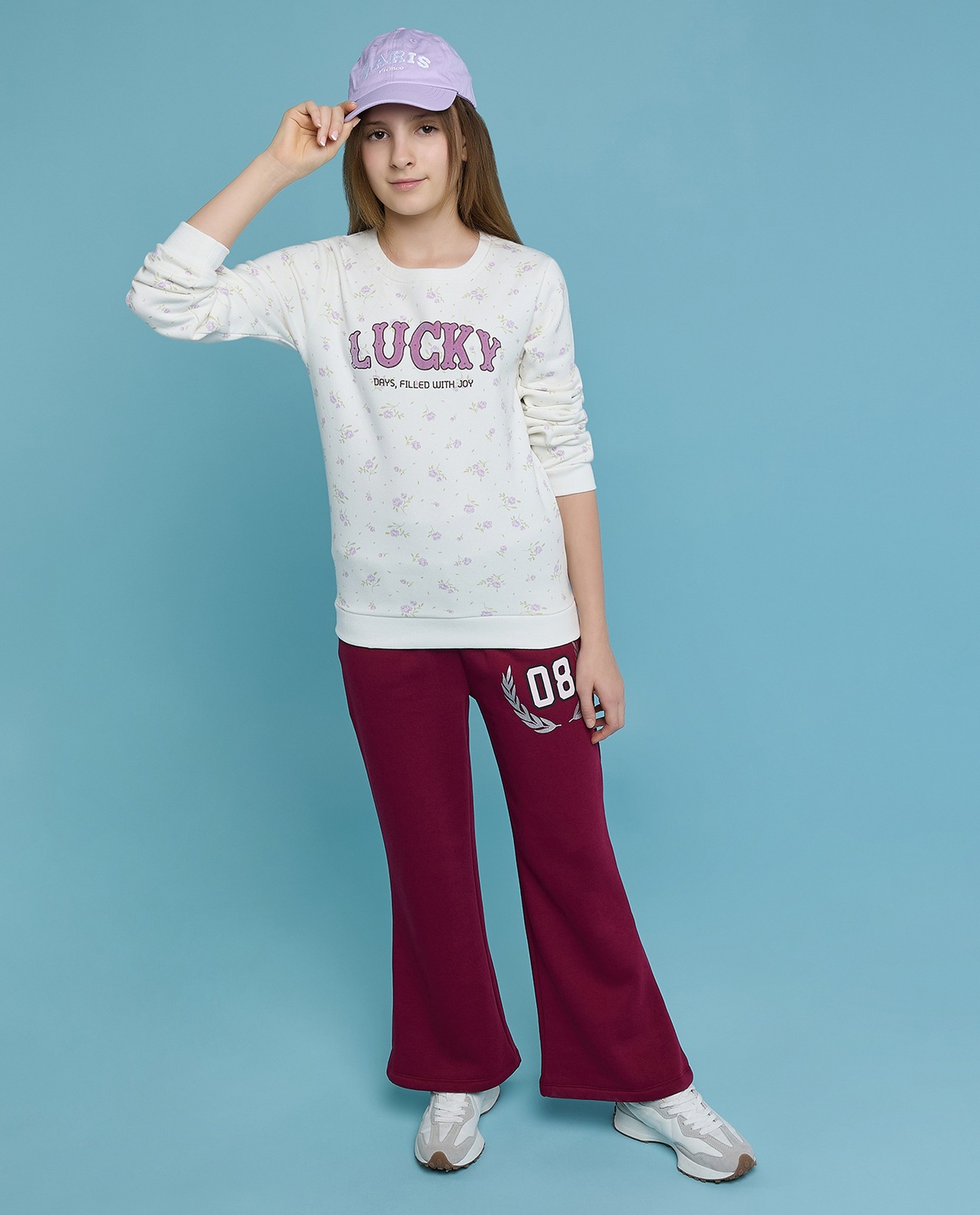 Printed Sweatshirt with Crew Neck and Long Sleeves