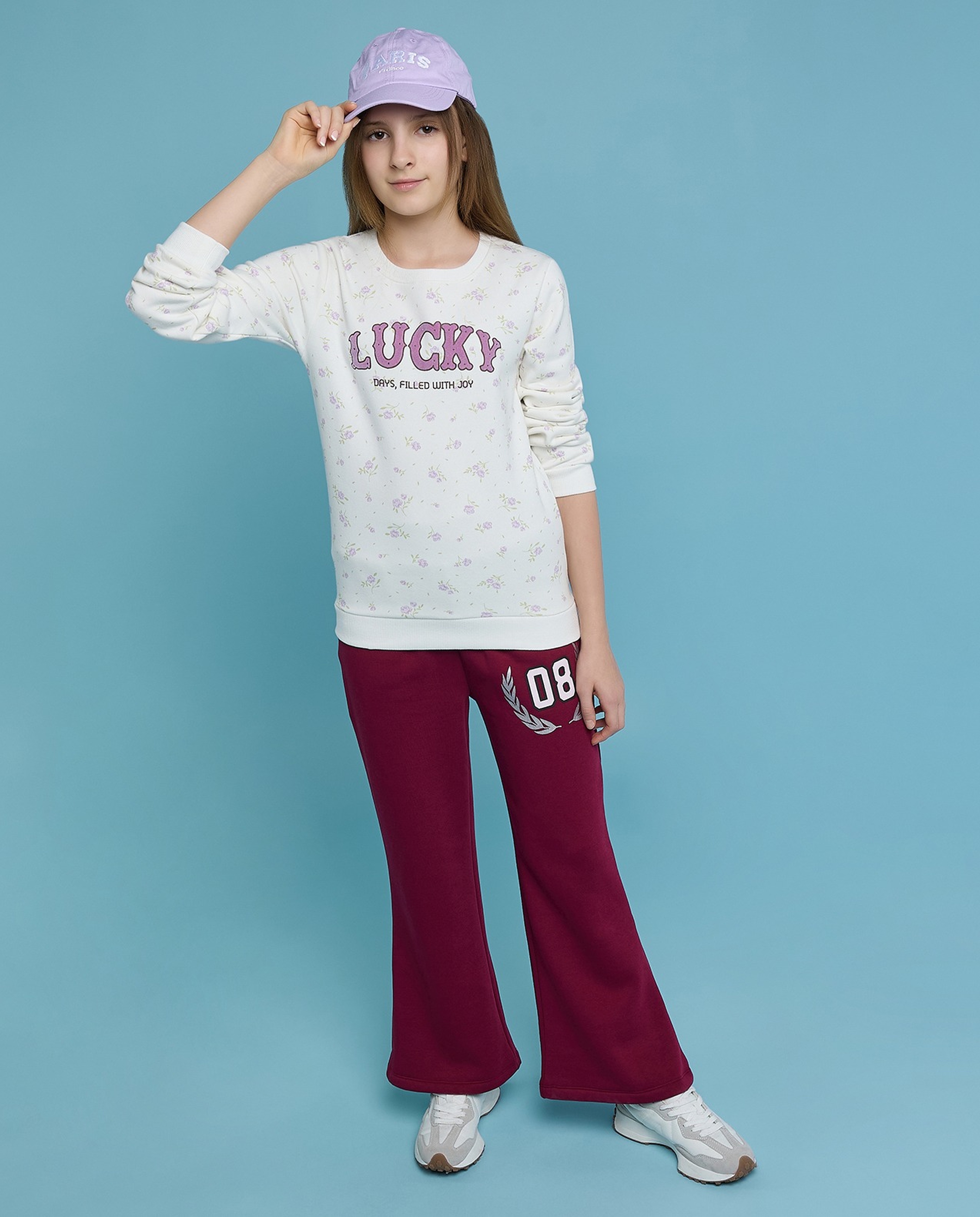 Printed Sweatshirt with Crew Neck and Long Sleeves