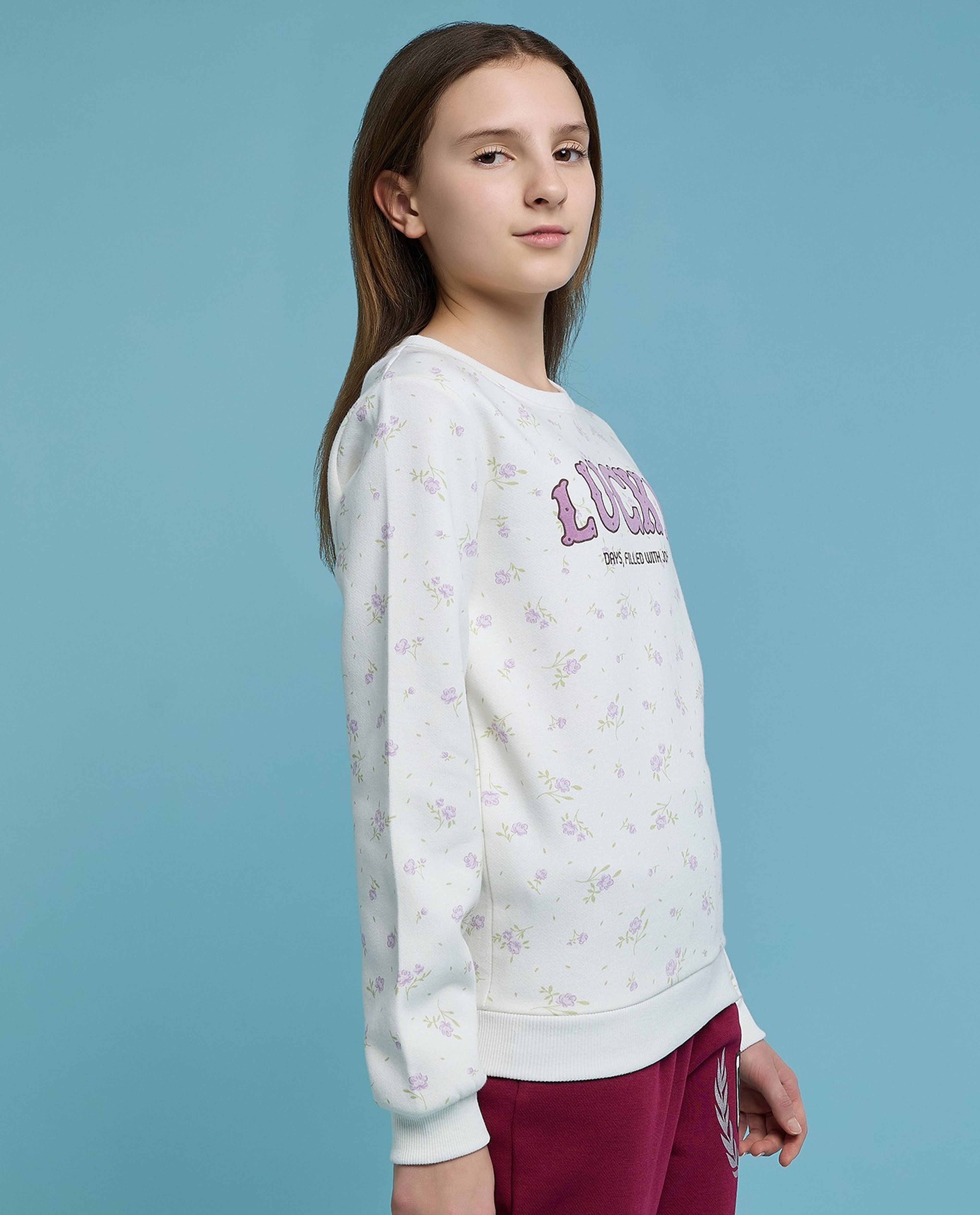 Printed Sweatshirt with Crew Neck and Long Sleeves