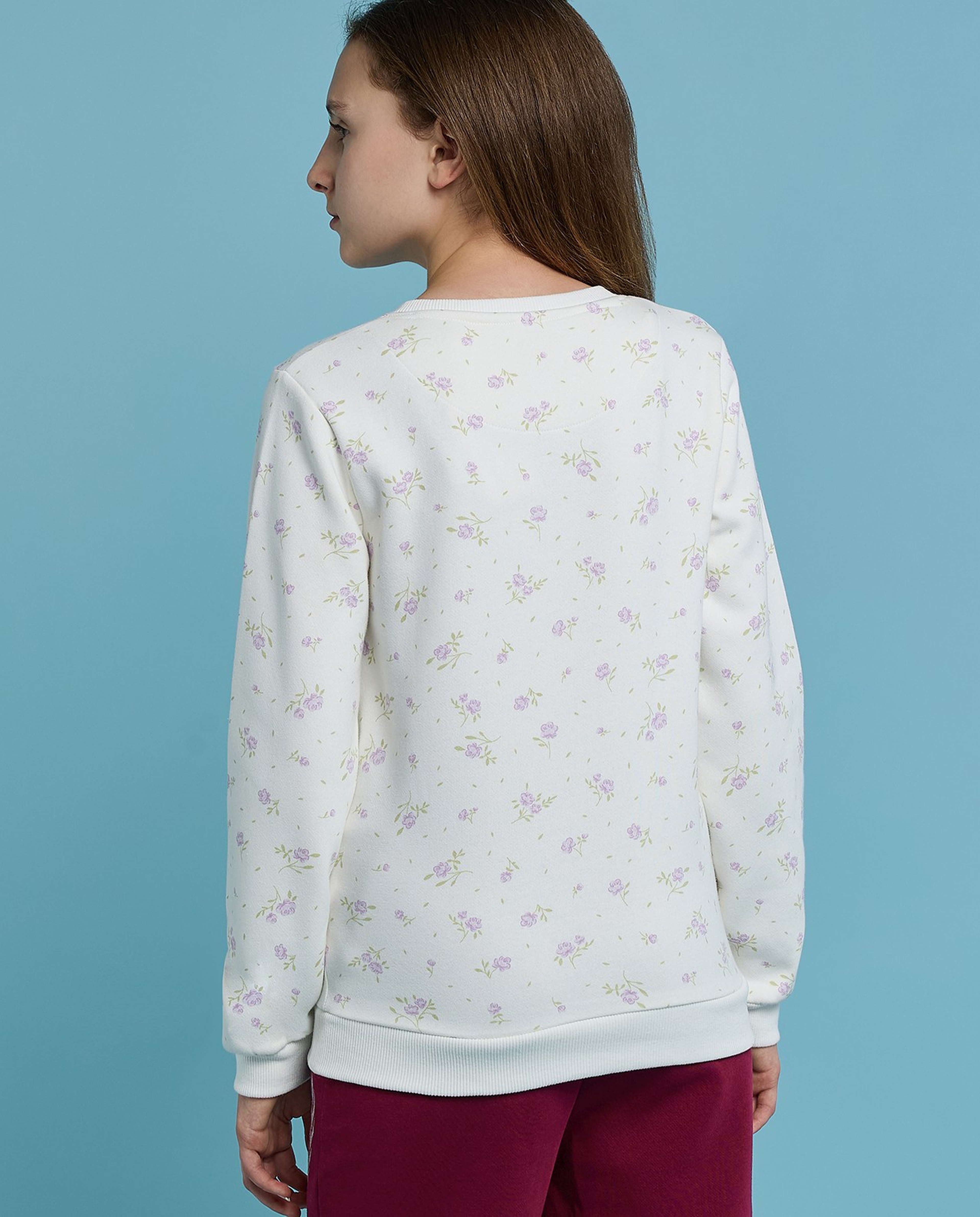 Printed Sweatshirt with Crew Neck and Long Sleeves