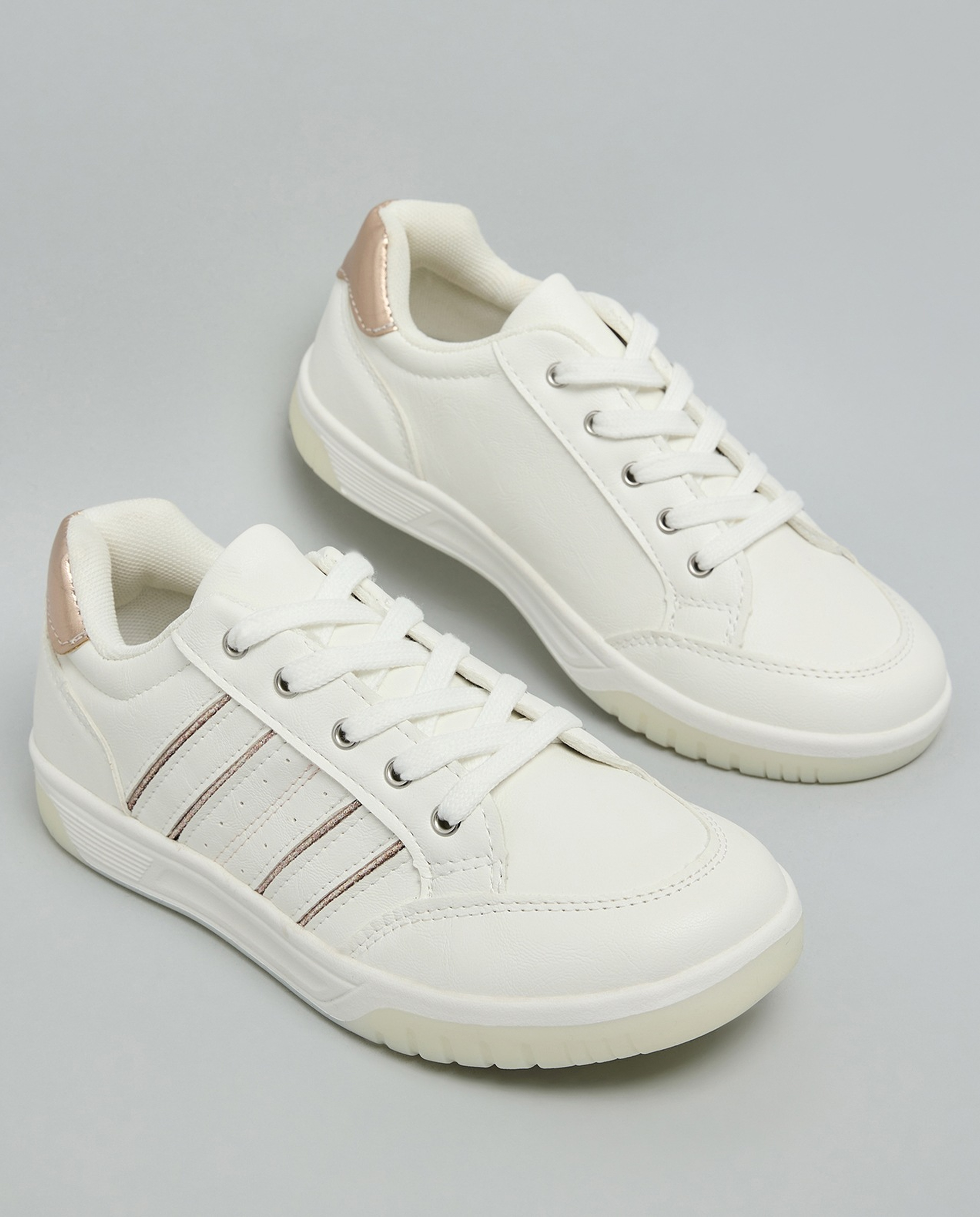 Solid Lace Up Sneakers