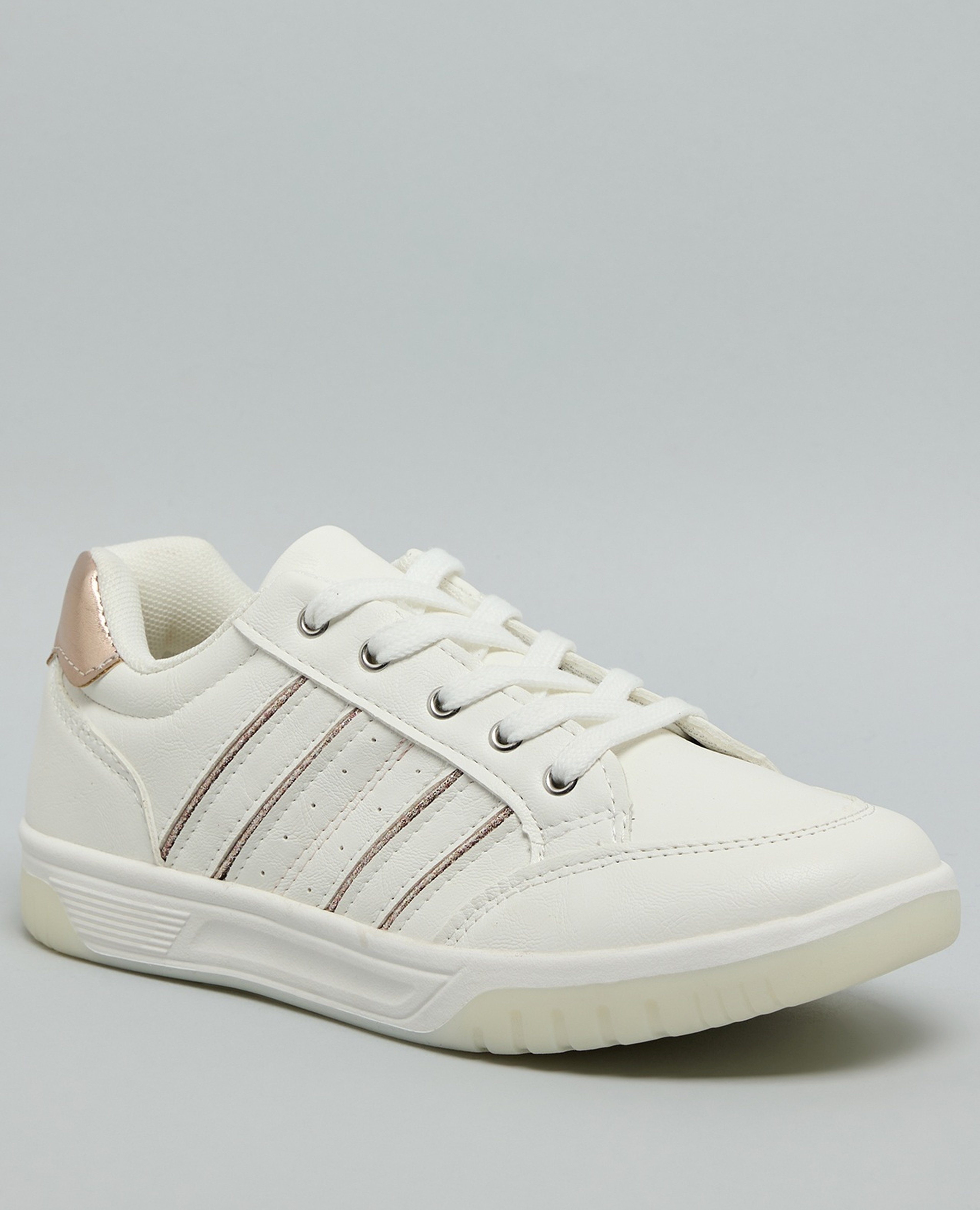 Solid Lace Up Sneakers