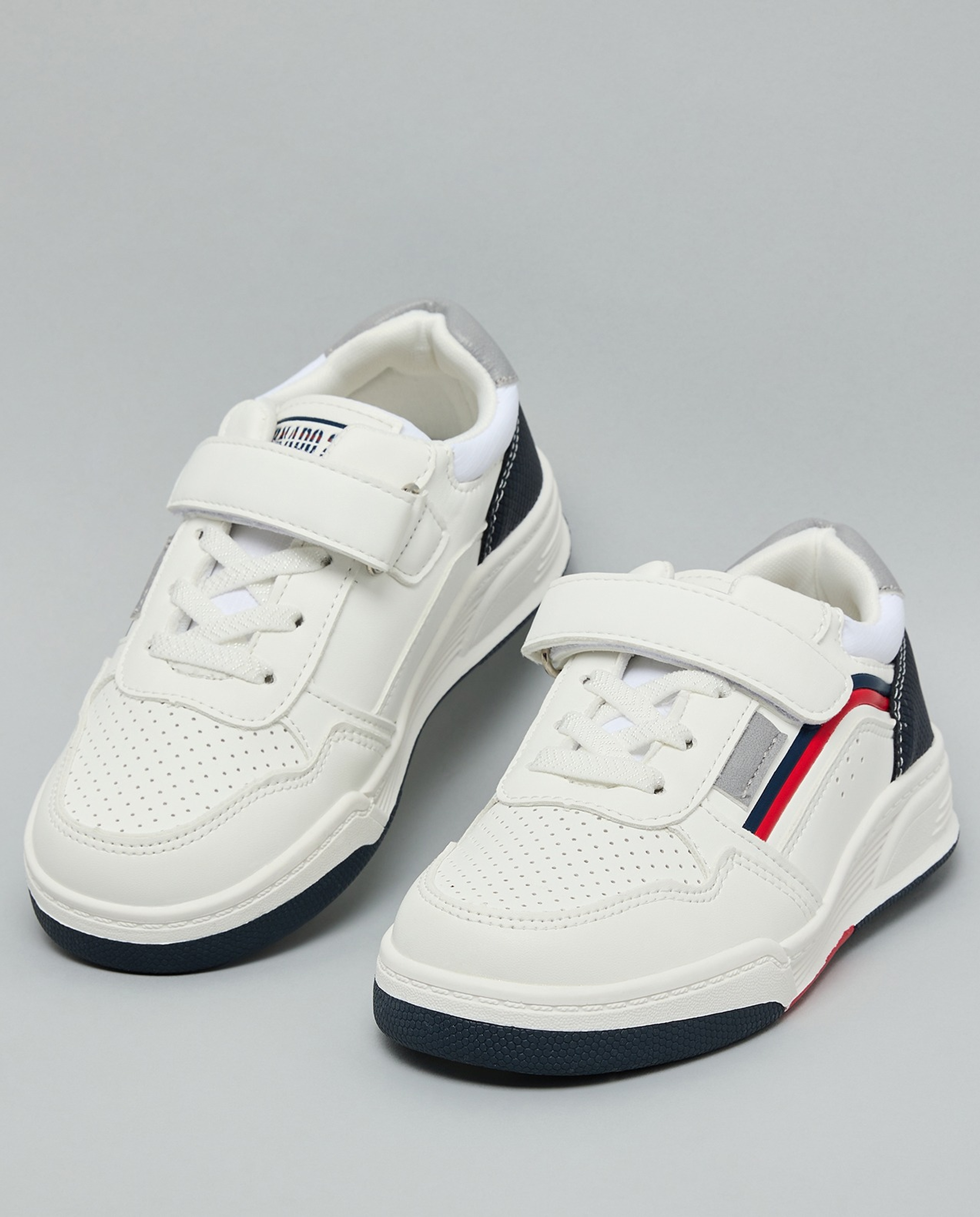 Color Block Velcro Closure Sneakers