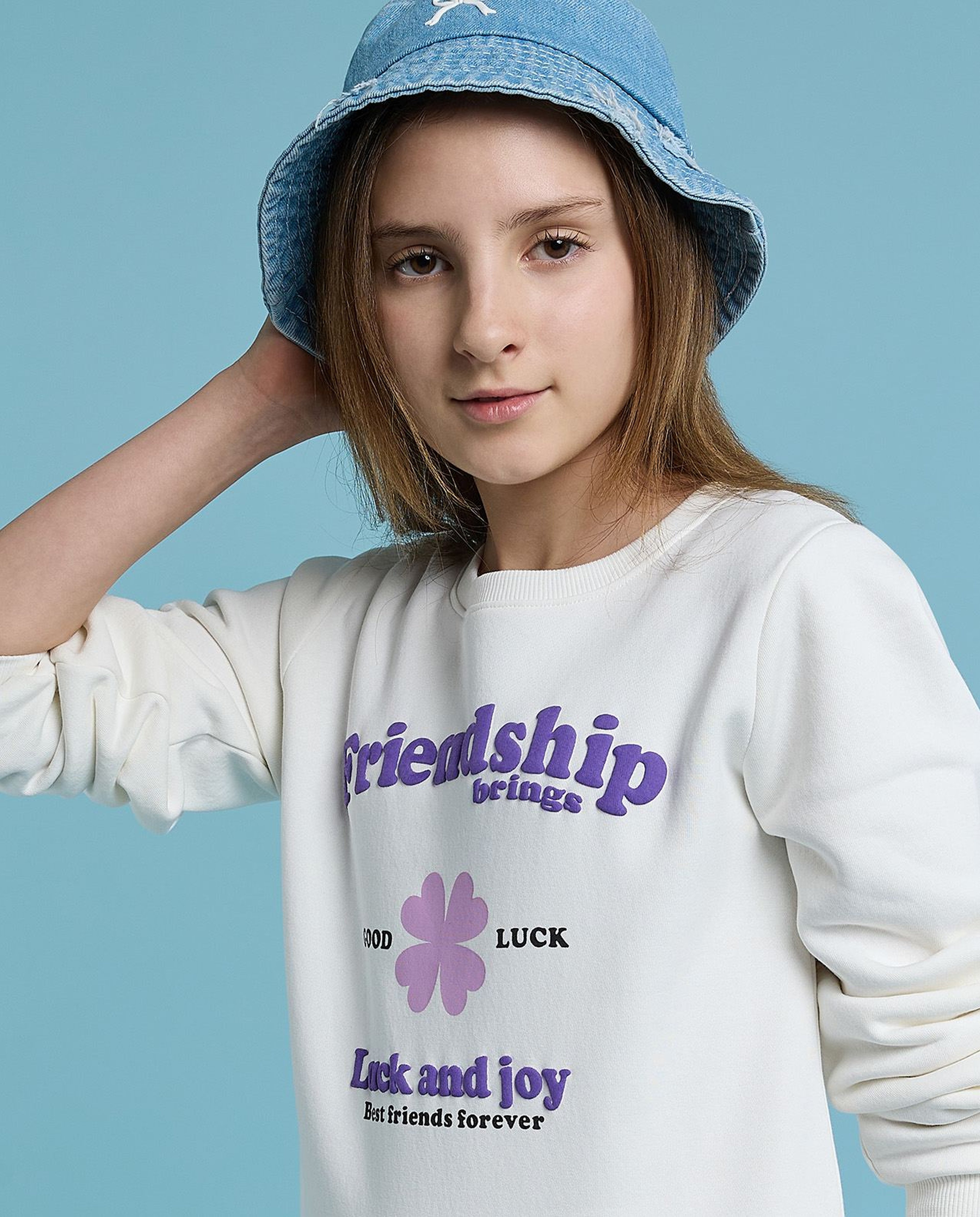 Printed Sweatshirt with Crew Neck and Long Sleeves